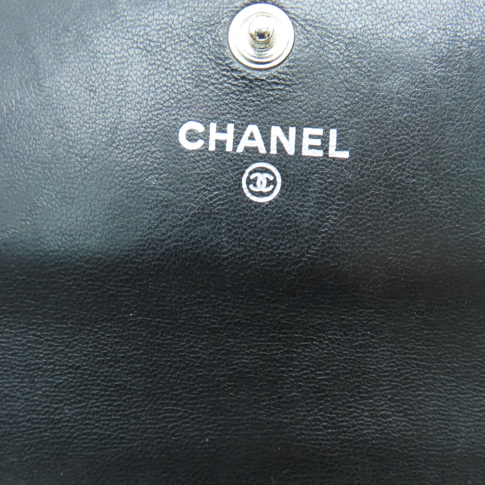 CHANEL 羊皮皮革Long Wallet银扣长钱包黑色
