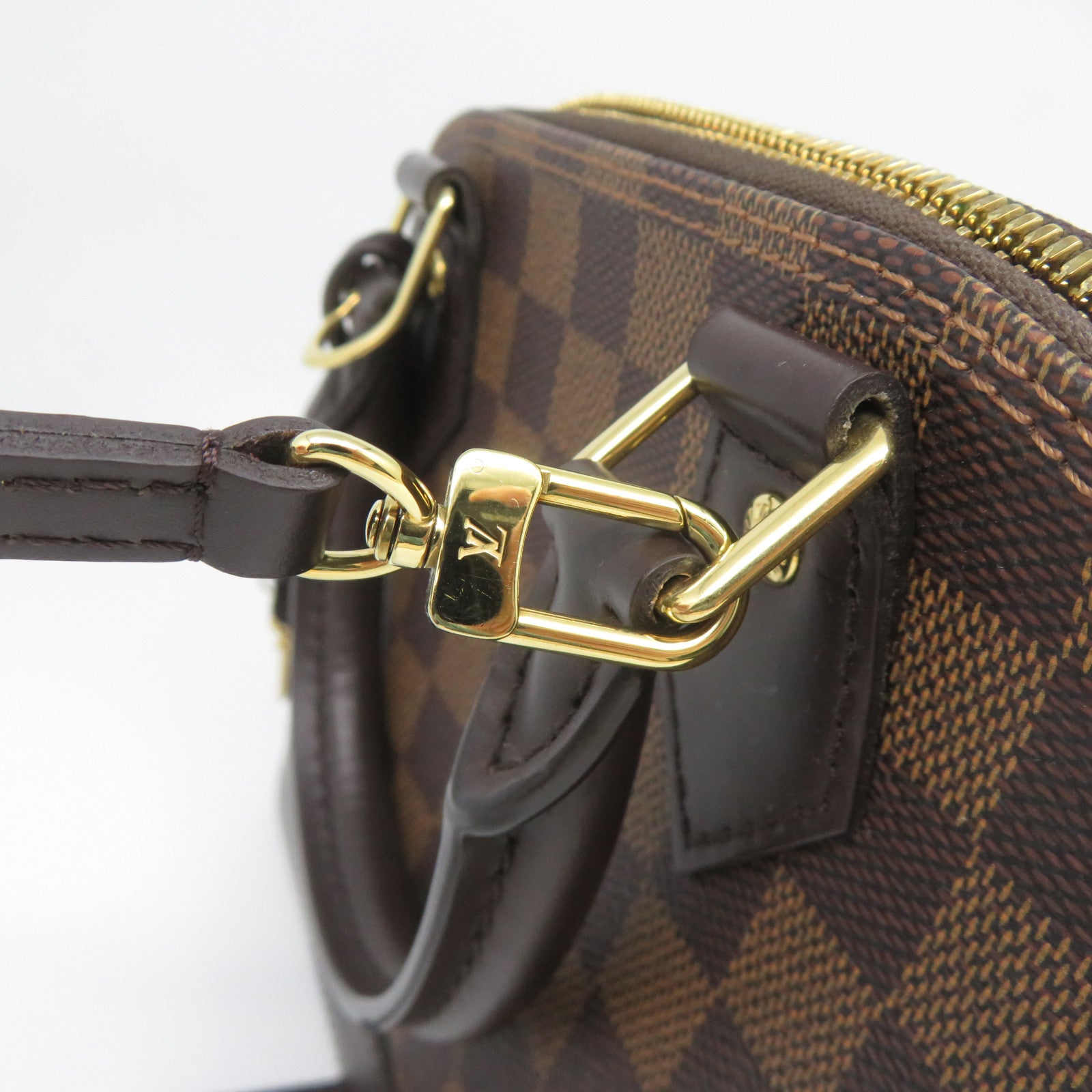 LOUIS VUITTON Damier Alma BB金扣手挽肩背兩用袋啡色