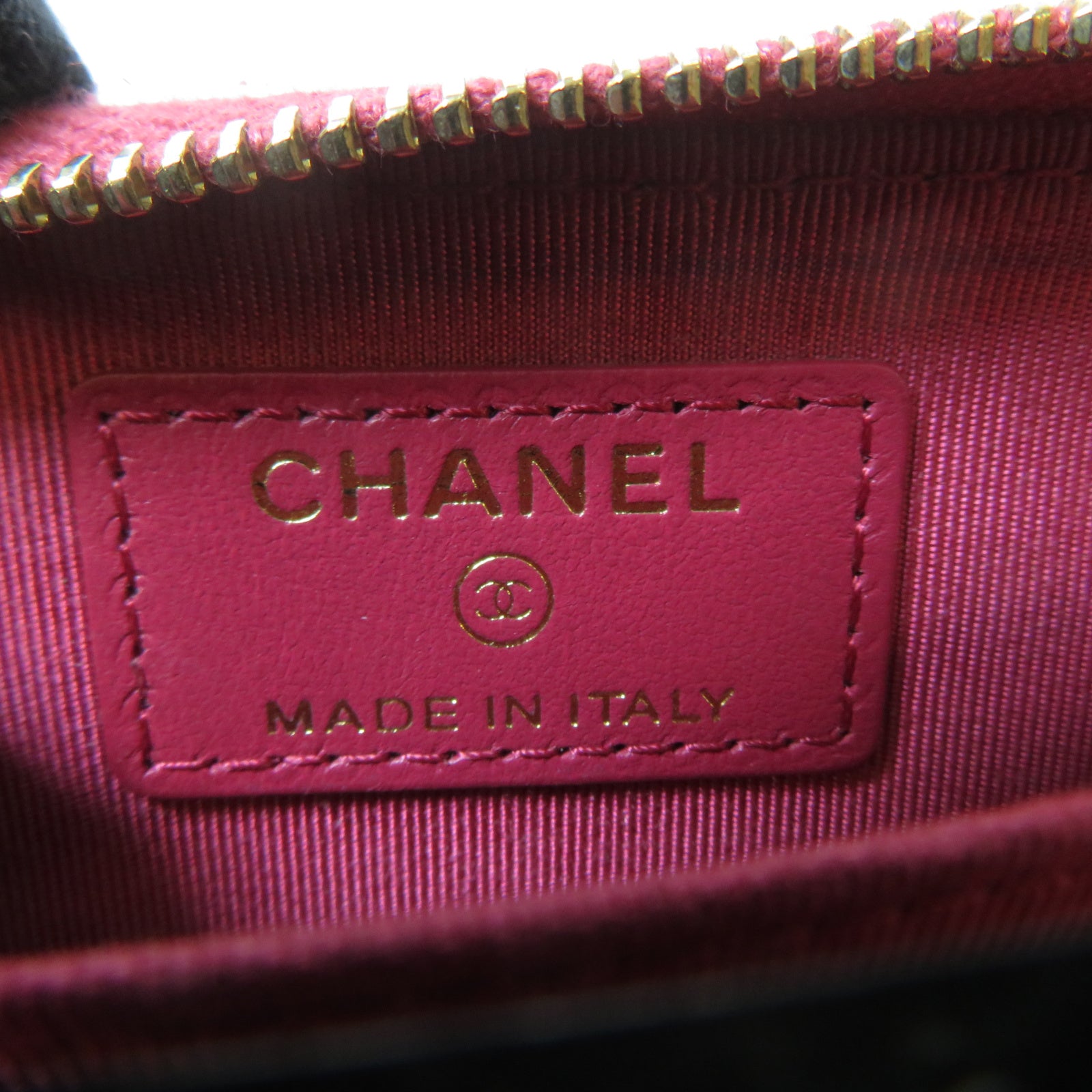 CHANEL 菱格Caviar皮革Classic Coin Case金扣零錢包粉紅色