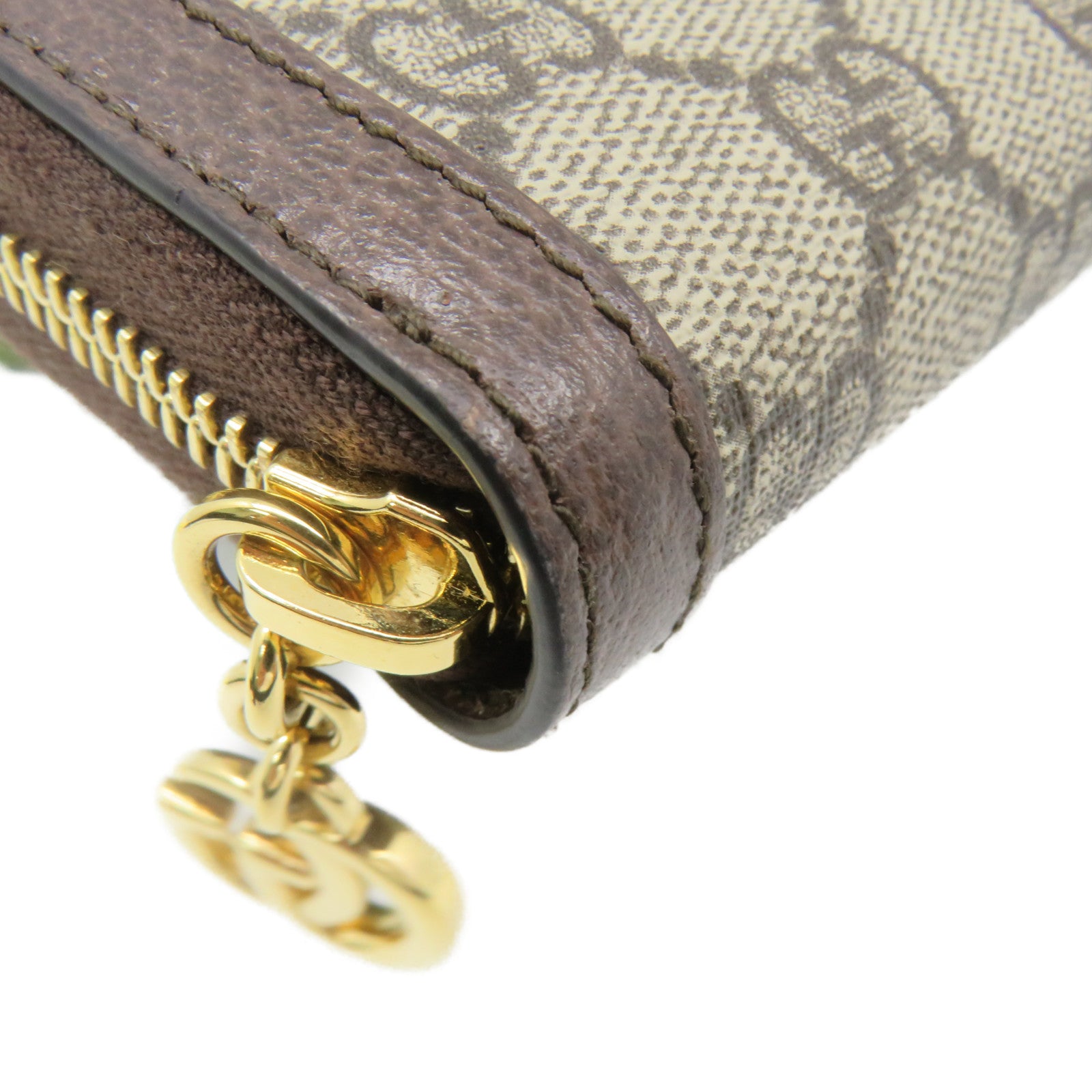 GUCCI Coated Canvas Zipper Long Wallet Zipper Long Wallet Brown