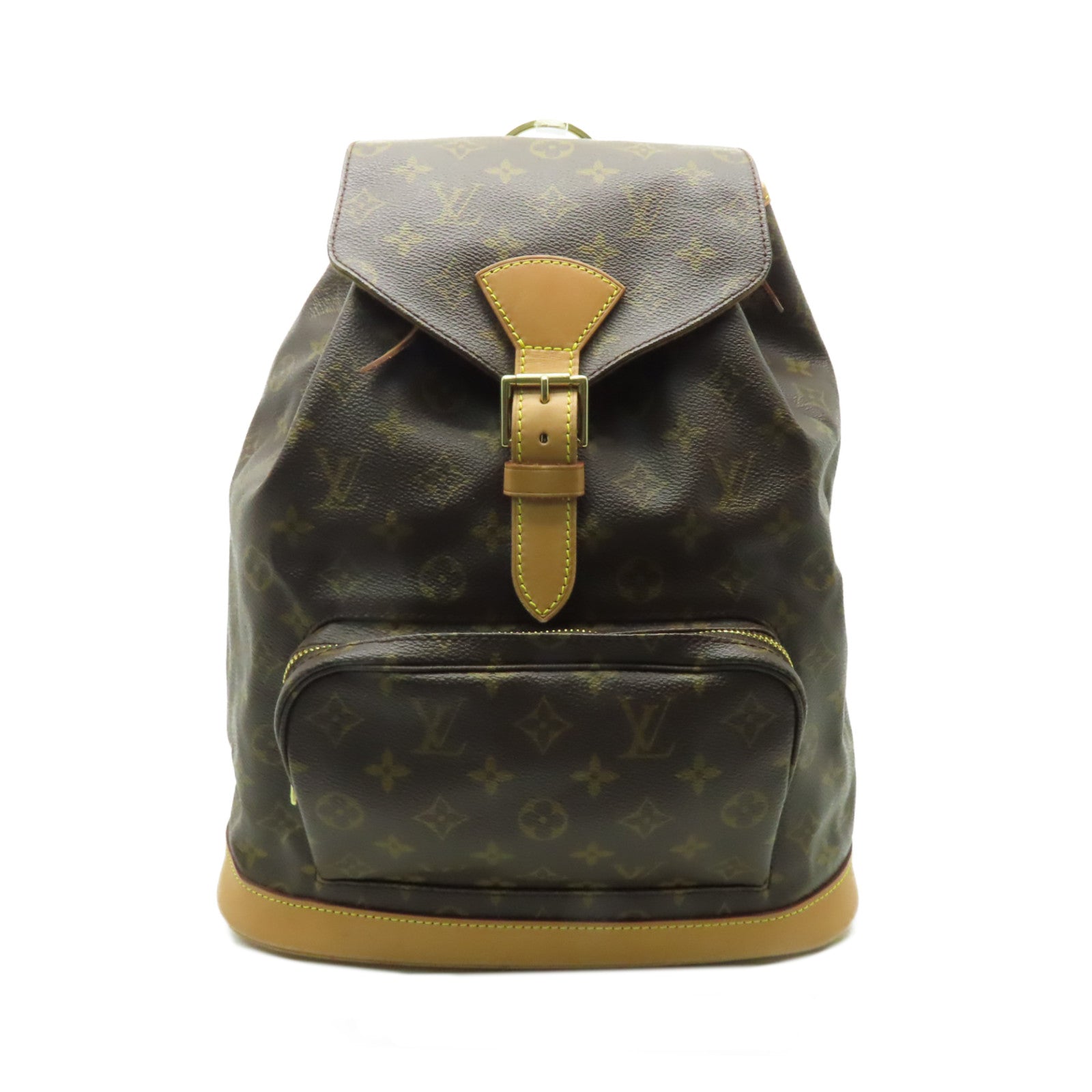 LOUIS VUITTON Monogram Montsouris GM金扣背包棕色