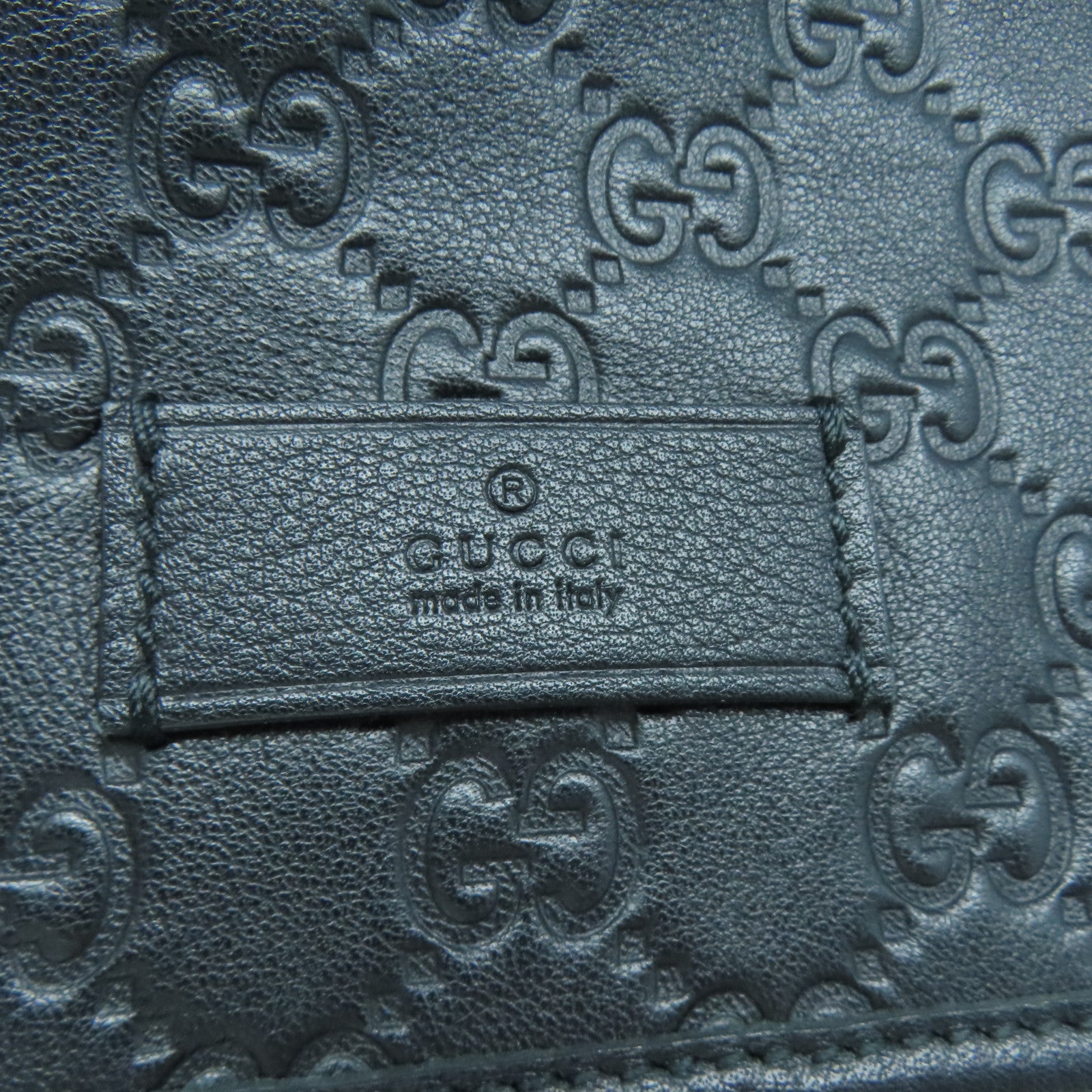 GUCCI 牛皮皮革Shoulder Bag銀扣肩背袋黑色