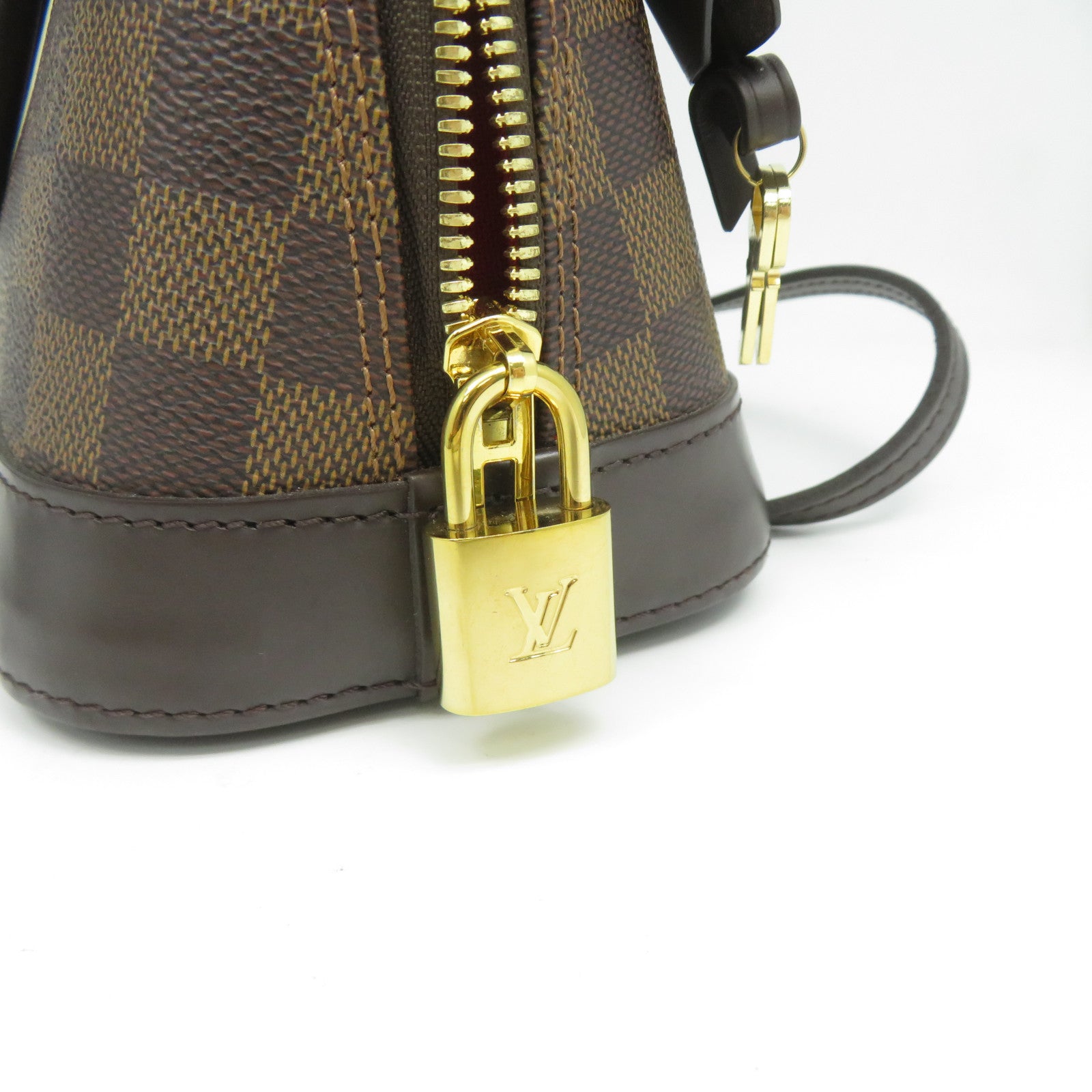 LOUIS VUITTON Damier Alma BB金扣手挽肩背兩用袋啡色