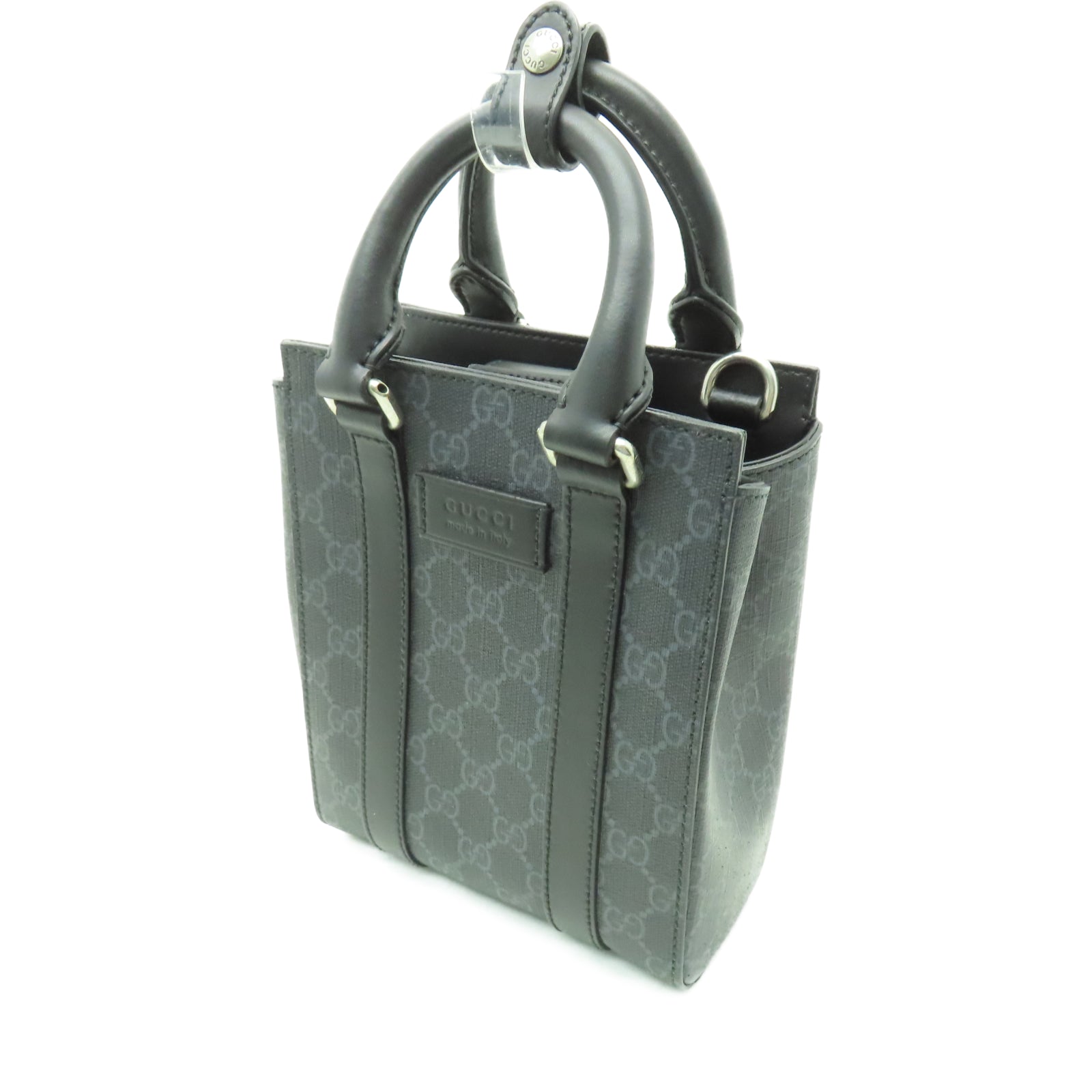 GUCCI 牛皮皮革Hand Bag銀扣手挽袋深藍色