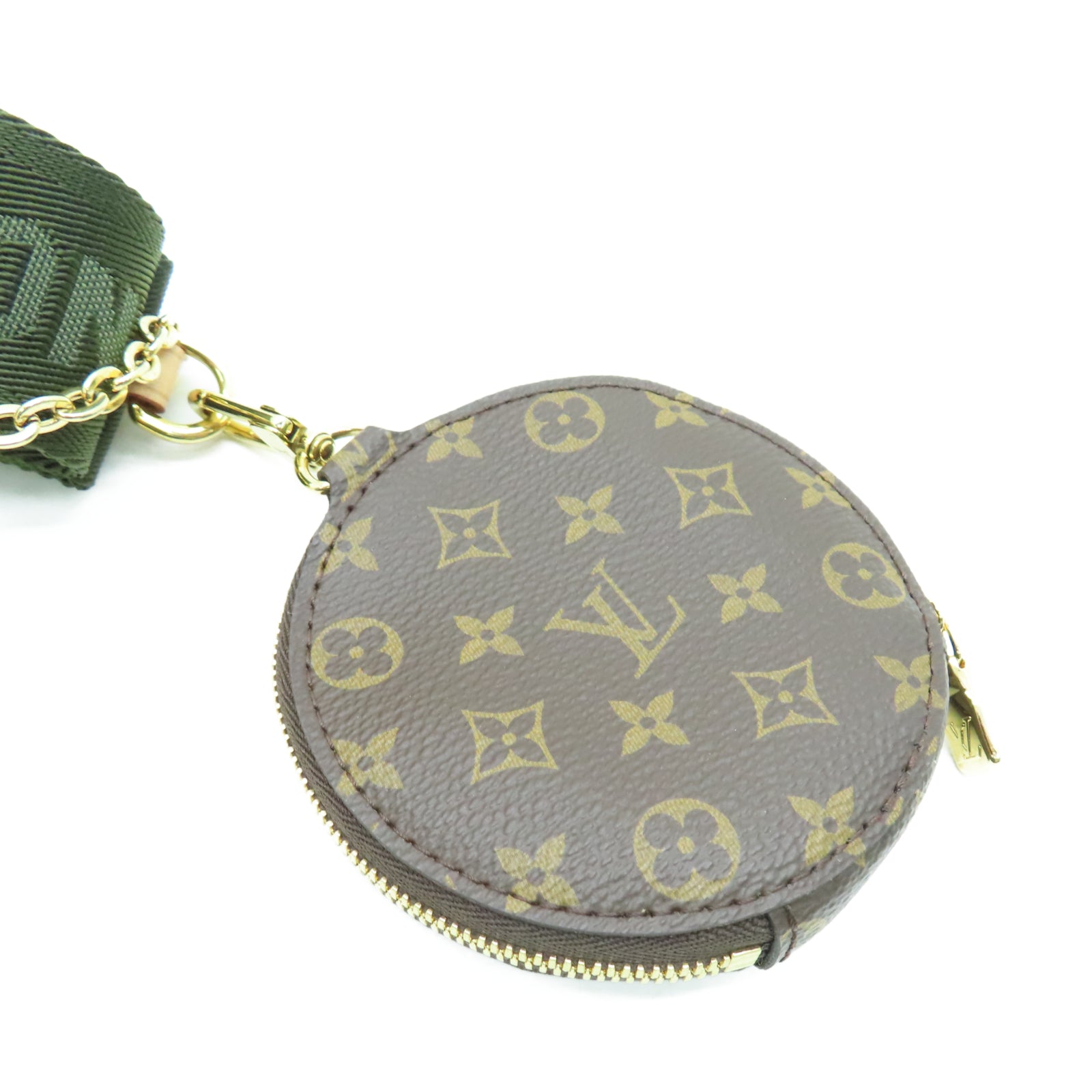 LOUIS VUITTON Monogram Multi Pochette Accessoires金扣肩背袋棕色