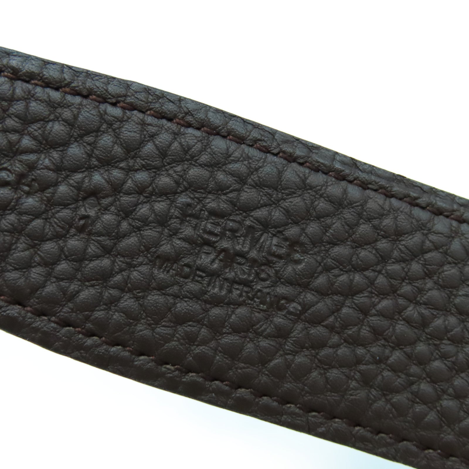 HERMES Box Calf皮革/Clemence皮革H Belt 100cm銀扣皮帶黑色/啡色