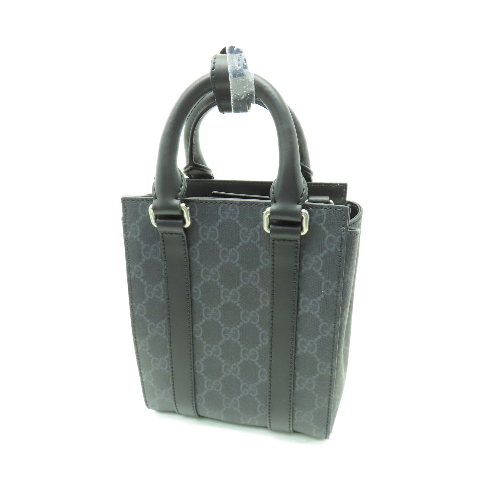 GUCCI 牛皮皮革Hand Bag銀扣手挽袋深藍色