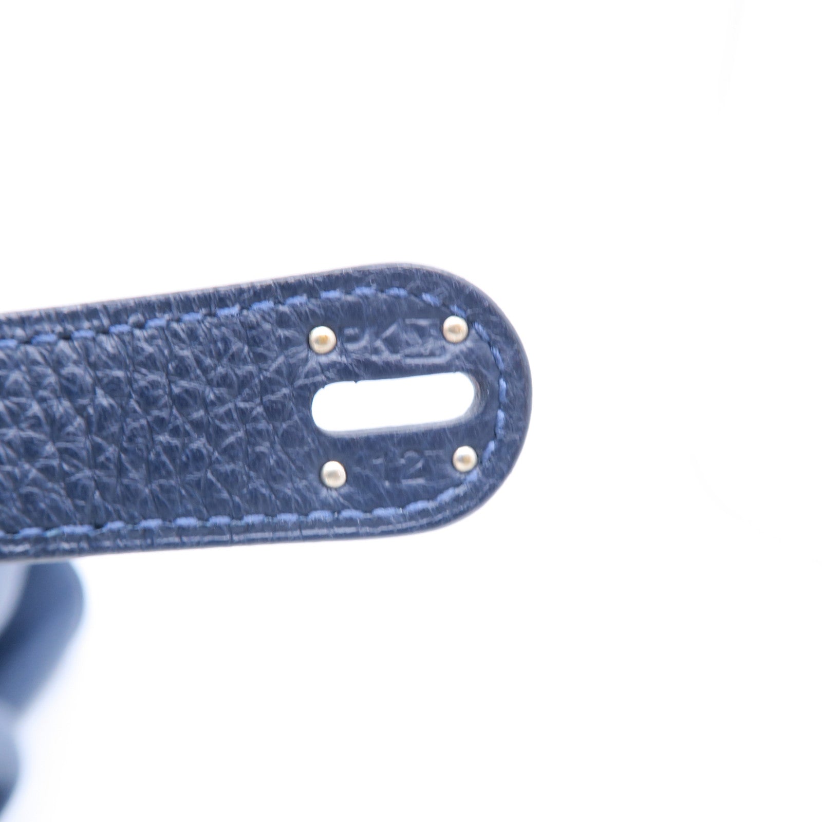 HERMES Taurillon Clemence皮革Lindy 34銀扣手挽肩背兩用袋藍色