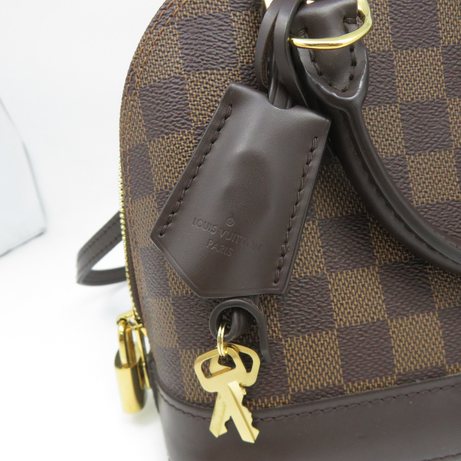 LOUIS VUITTON Damier Alma BB金扣手挽肩背兩用袋啡色