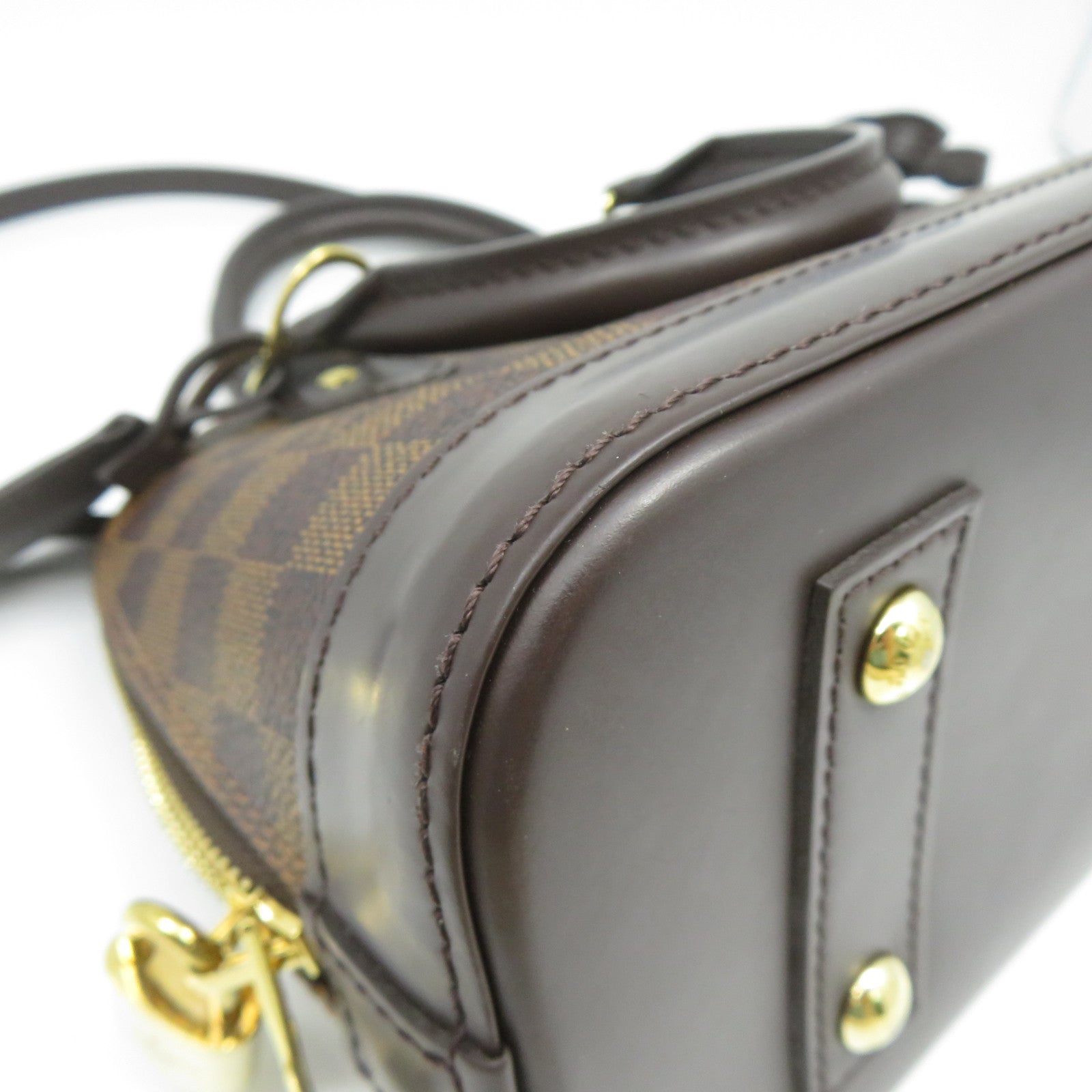 LOUIS VUITTON Damier Alma BB金扣手挽肩背兩用袋啡色
