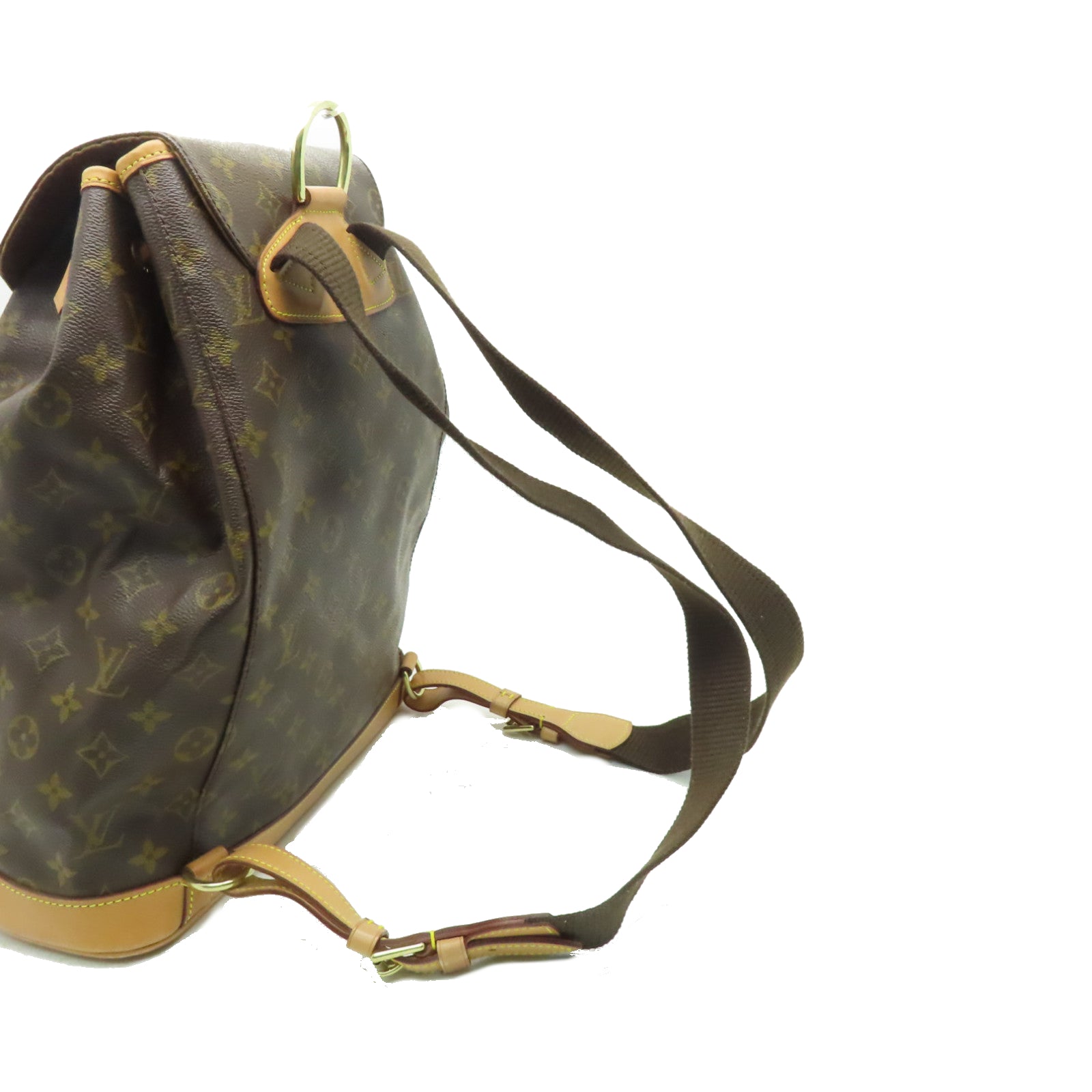 LOUIS VUITTON Monogram Montsouris GM金扣背包棕色