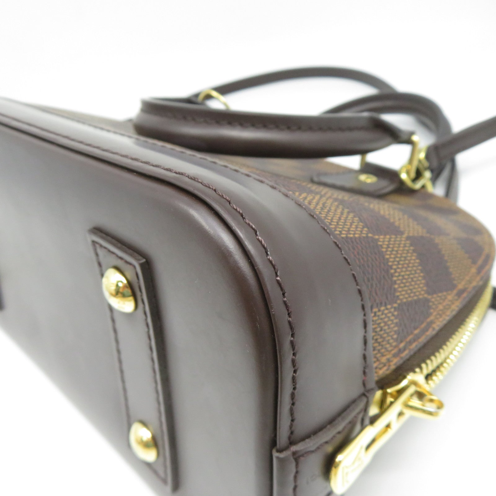 LOUIS VUITTON Damier Alma BB金扣手挽肩背兩用袋啡色