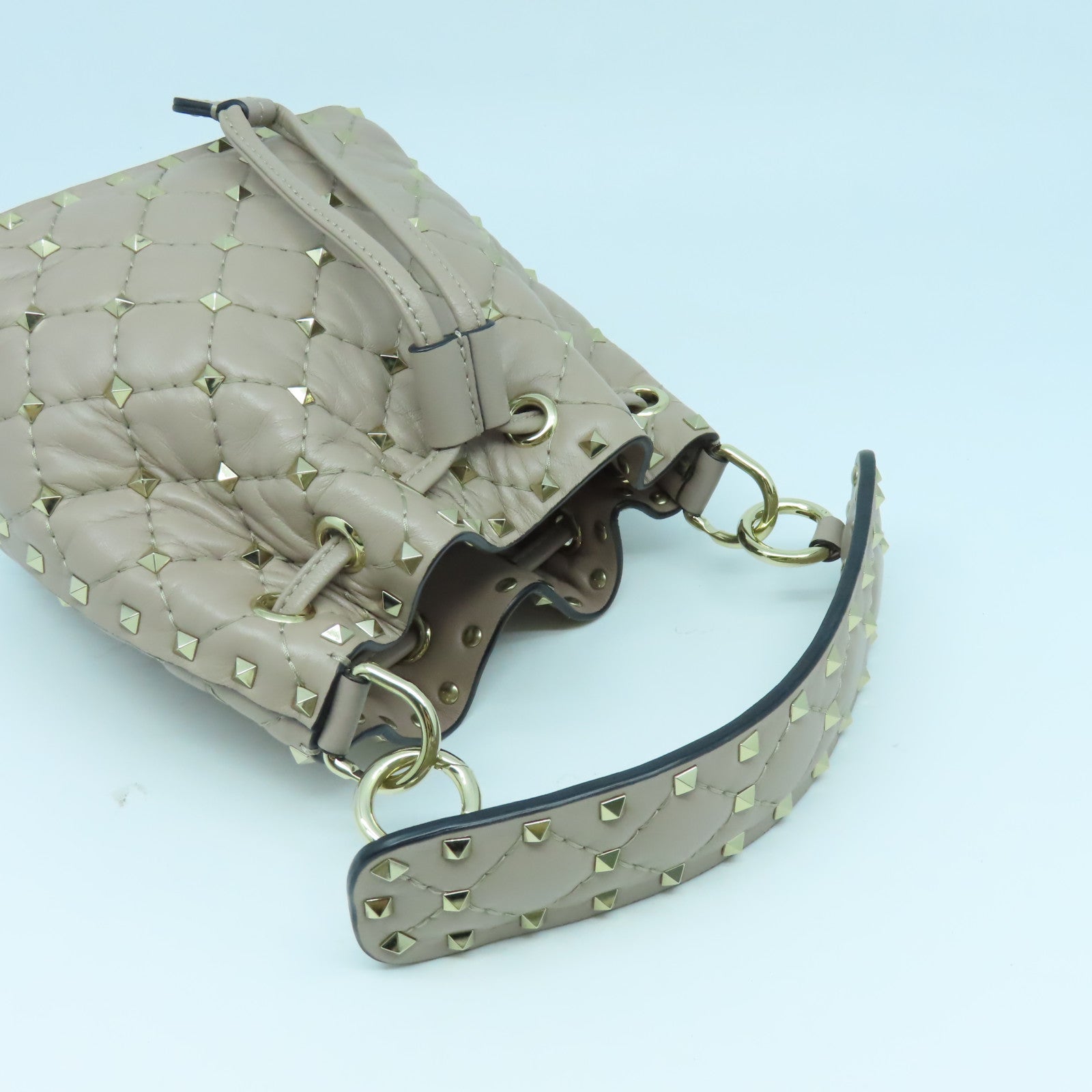 Valentino 菱格牛皮皮革2 Way Shoulder Bag金扣手挽肩背兩用袋粉紅色