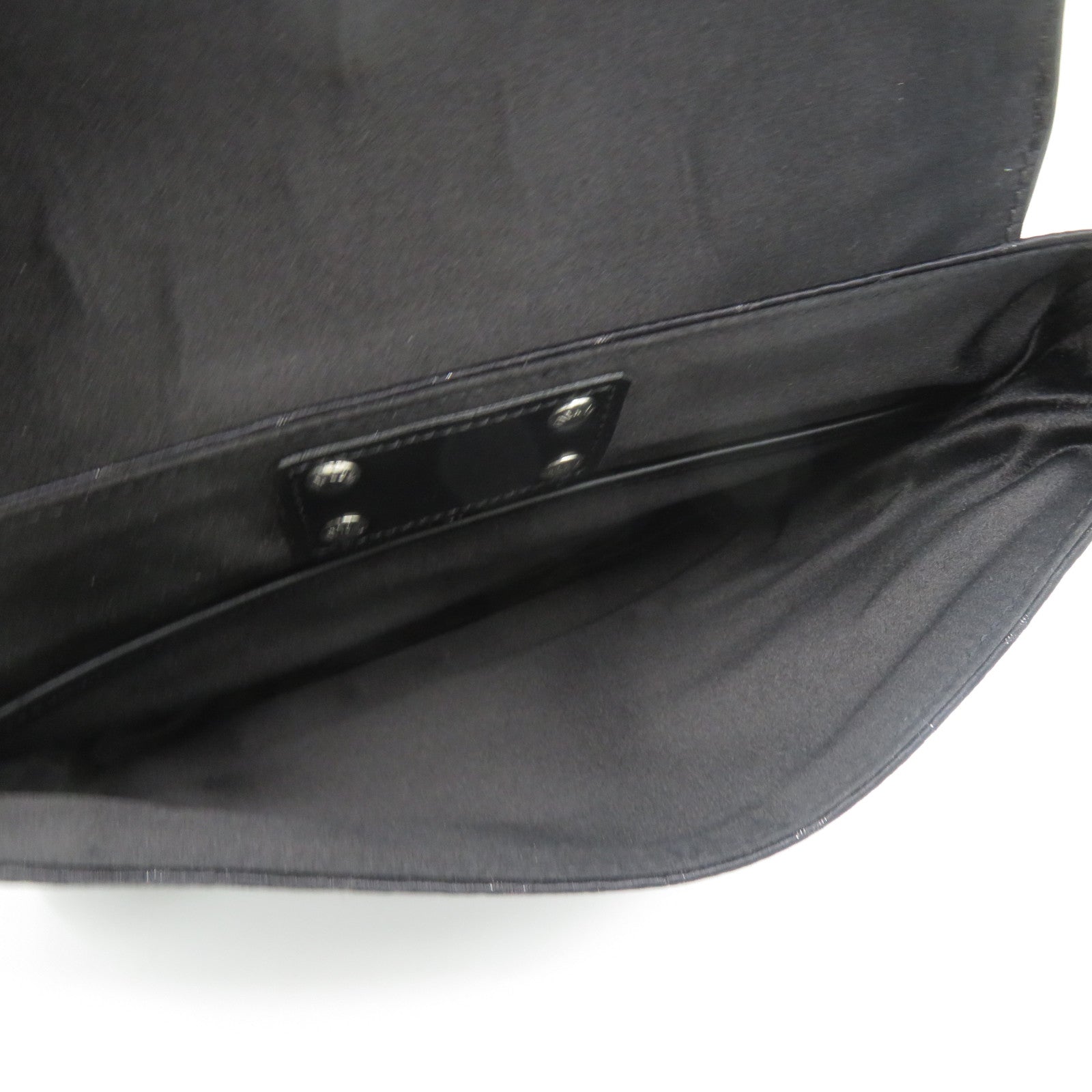 LOUIS VUITTON Monogram Satin Comte De Fe Musette銀扣肩背袋黑色