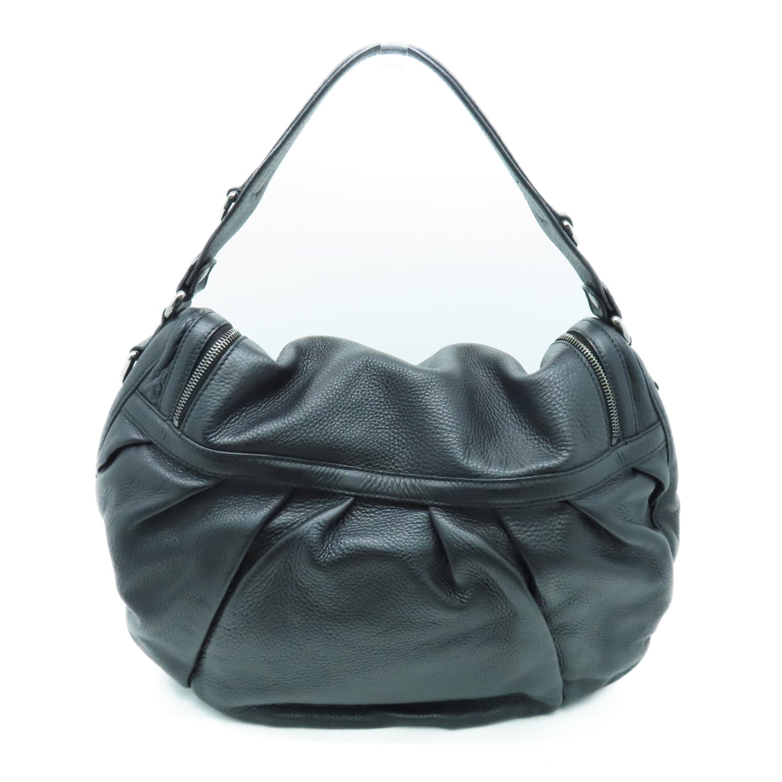 GUCCI 牛皮皮革2way Shoulder Bag银扣手挽肩背两用袋黑色
