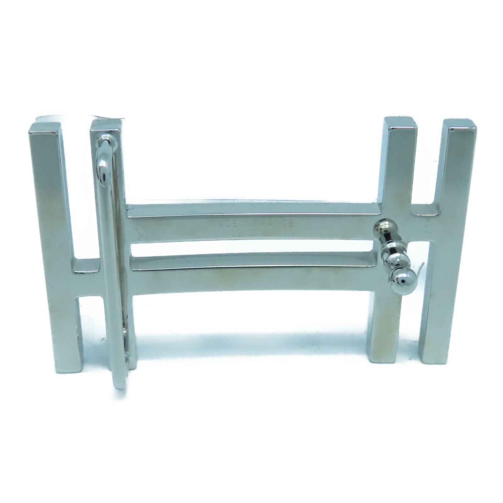 HERMES Box Calf皮革/Clemence皮革H Belt 100cm銀扣皮帶黑色/啡色