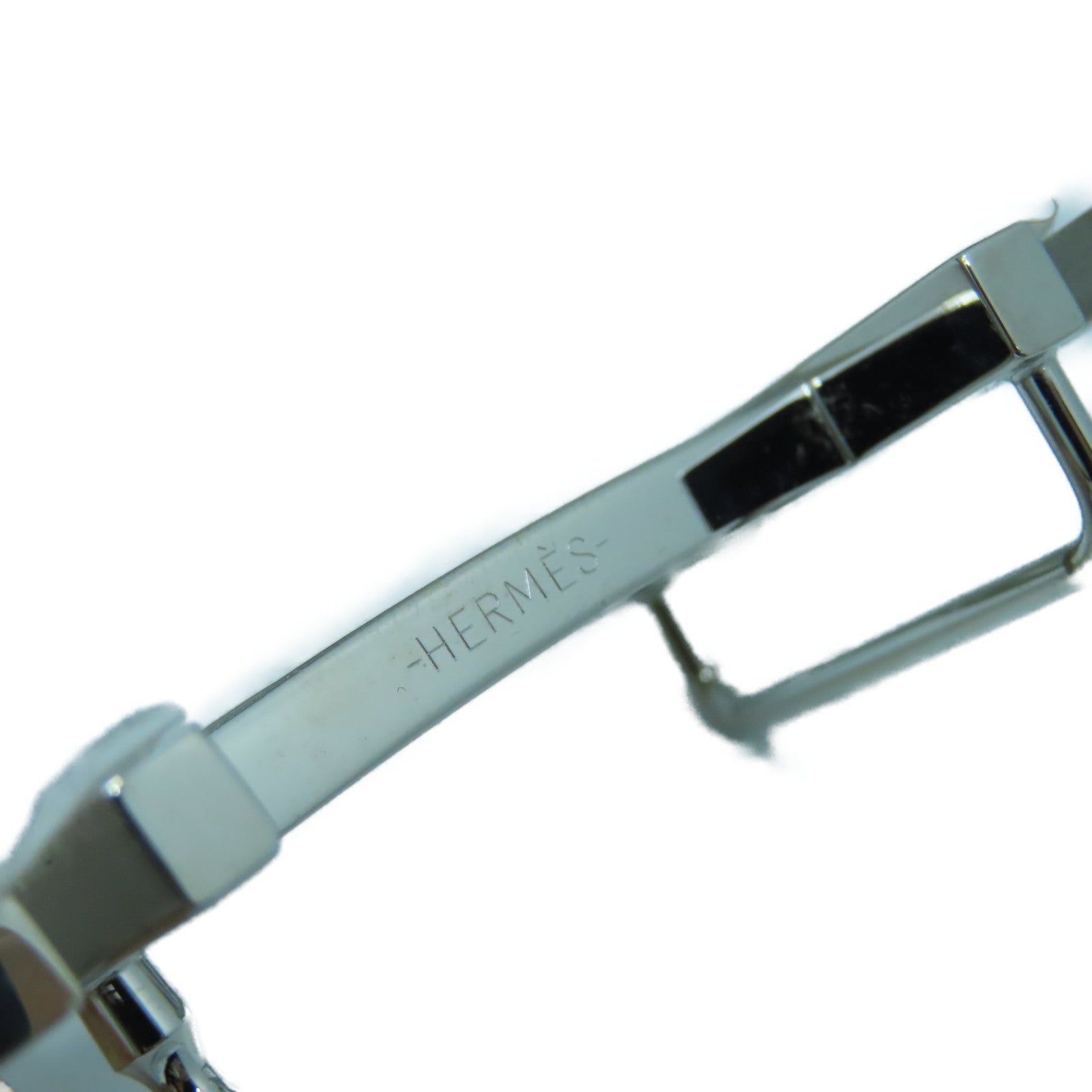 HERMES Box Calf皮革/Clemence皮革H Belt 100cm銀扣皮帶黑色/啡色