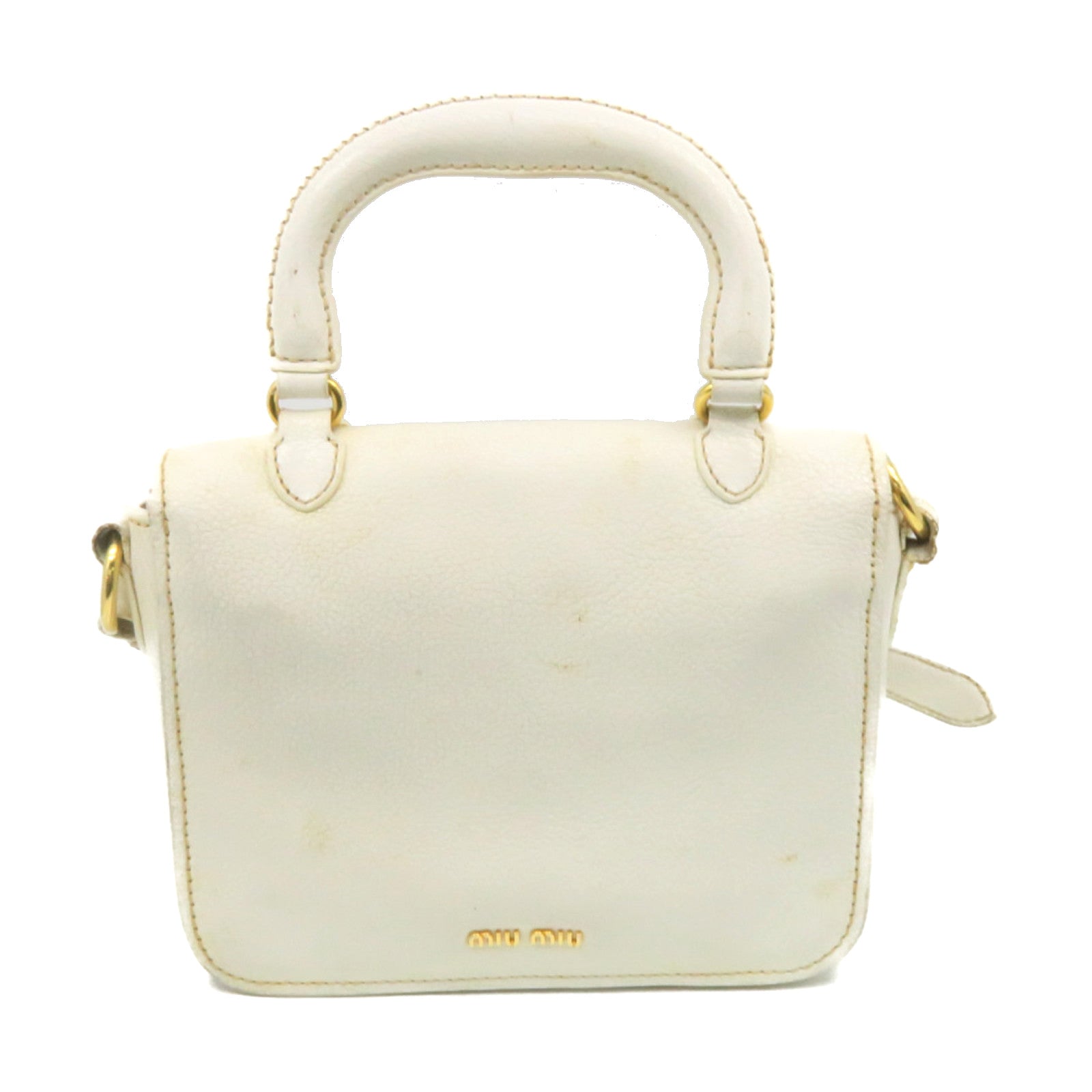 Miu Miu cowhide leather 2Way Shoulder Bag handle shoulder bag off-white