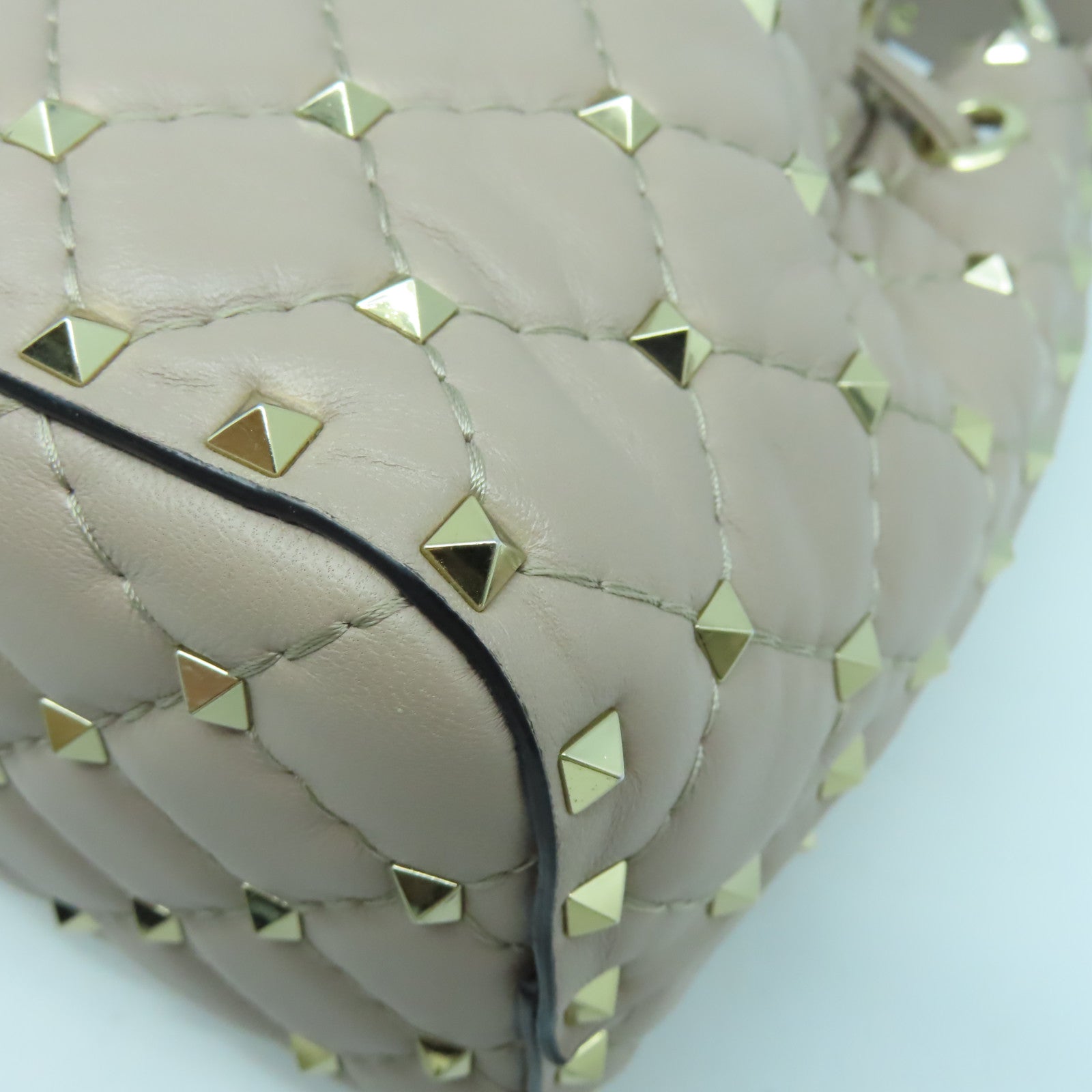 Valentino 菱格牛皮皮革2 Way Shoulder Bag金扣手挽肩背兩用袋粉紅色
