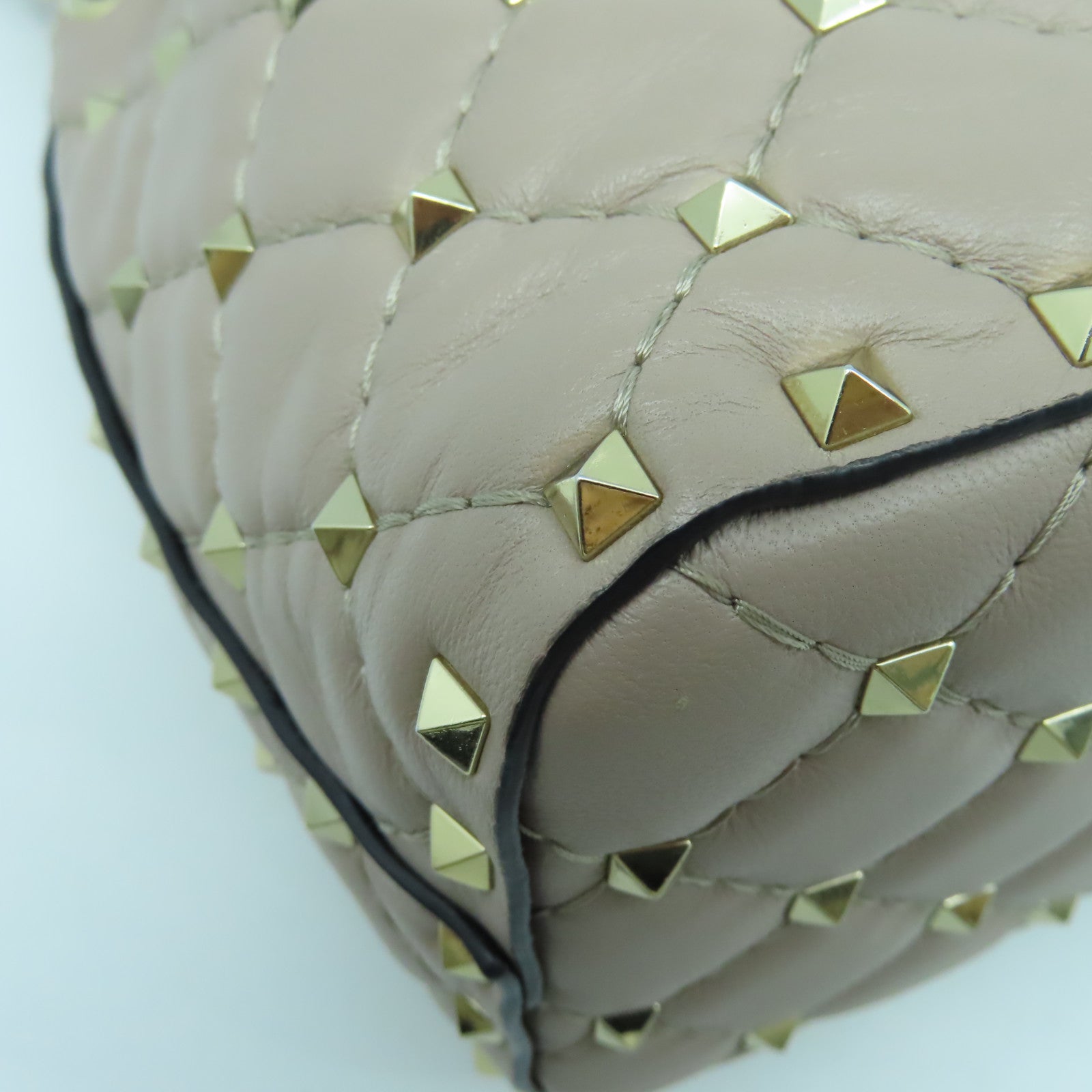 Valentino 菱格牛皮皮革2 Way Shoulder Bag金扣手挽肩背兩用袋粉紅色
