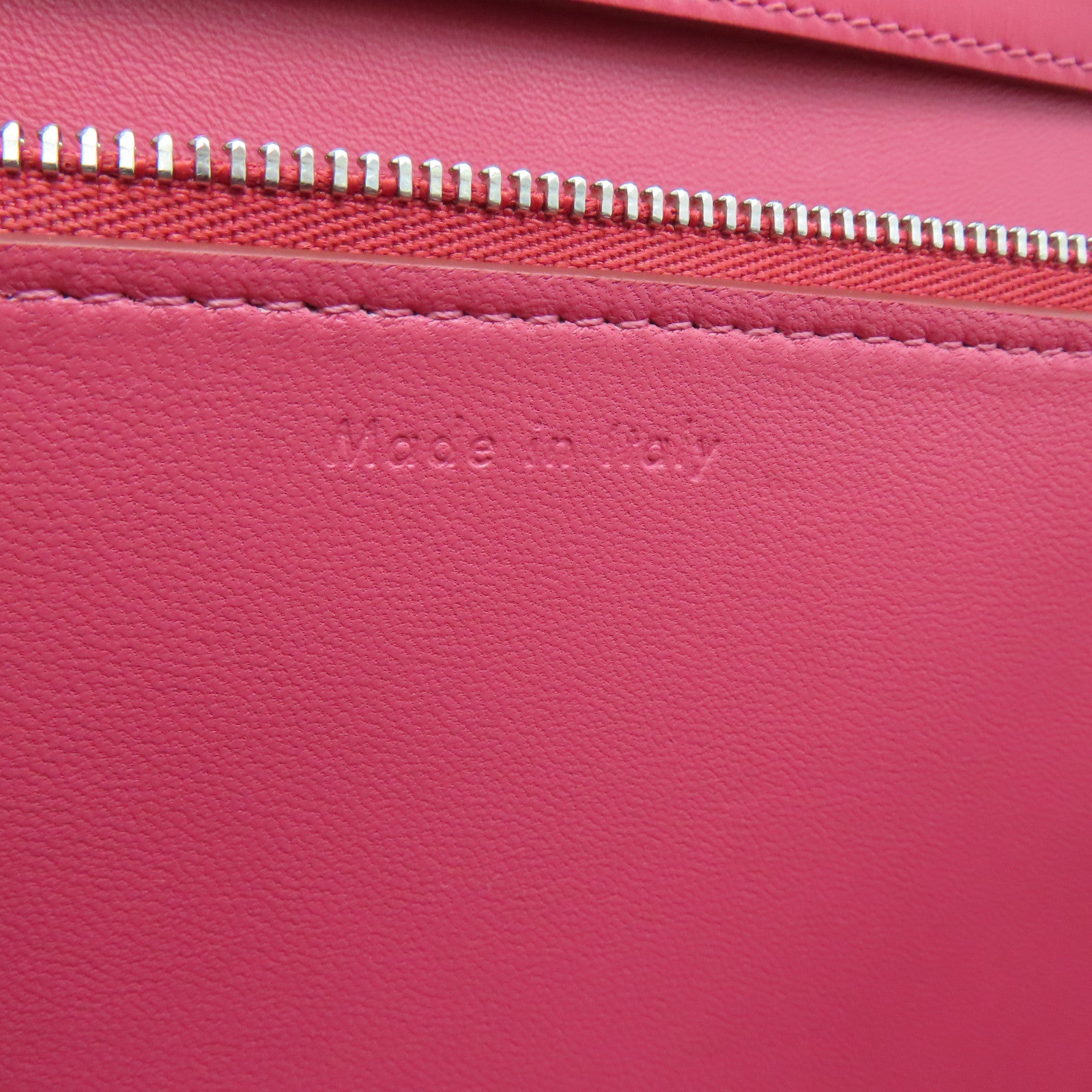 CELINE Cowhide Leather Box Silver Buckle Shoulder Bag Pink