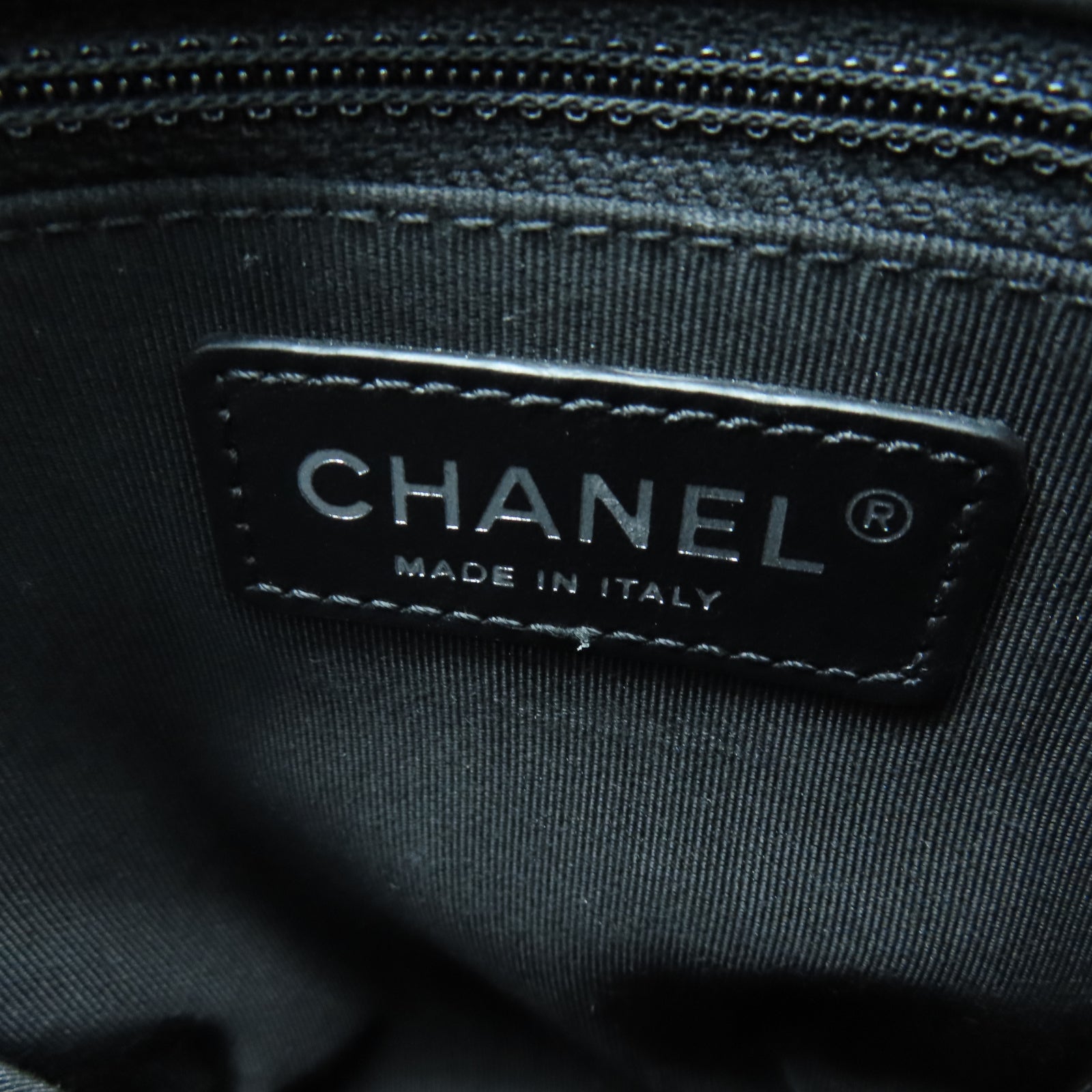 CHANEL twill cowhide leather Chain Shoulder silver buckle chain shoulder bag black