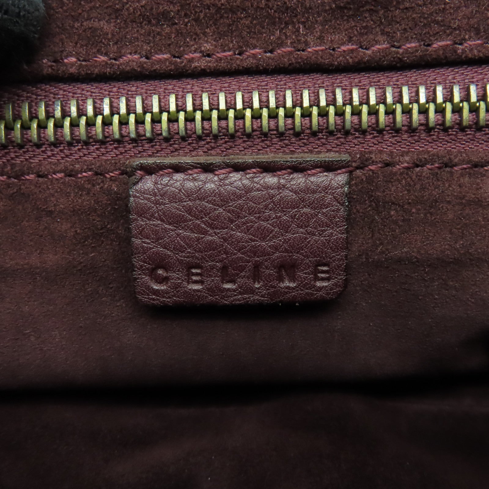 CELINE 牛皮皮革Shoulder Bag金扣肩背袋深紫色