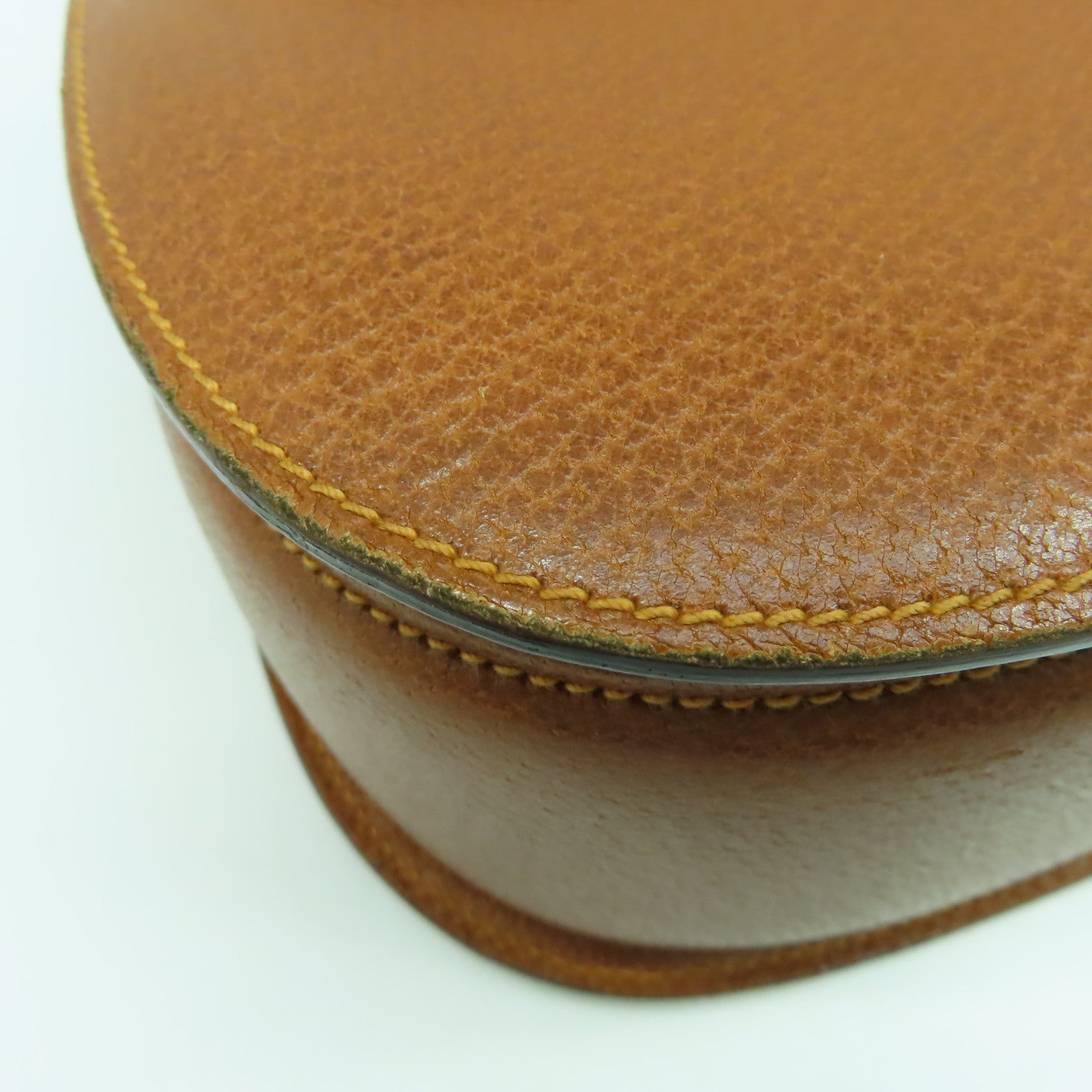 GUCCI 牛皮皮革Handbag金扣手挽袋啡色