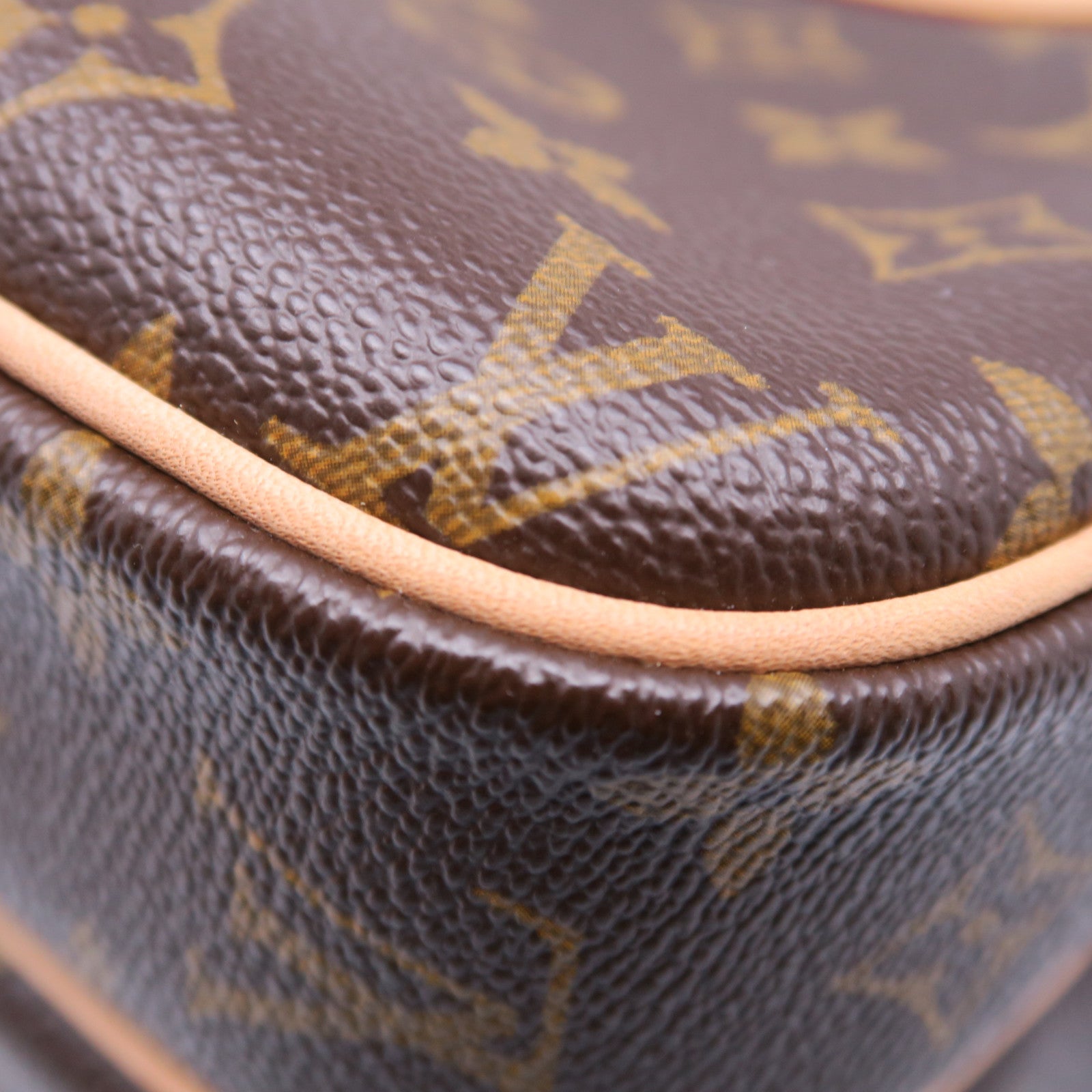 LOUIS VUITTON Monogram Reporter PM金扣肩背袋棕色