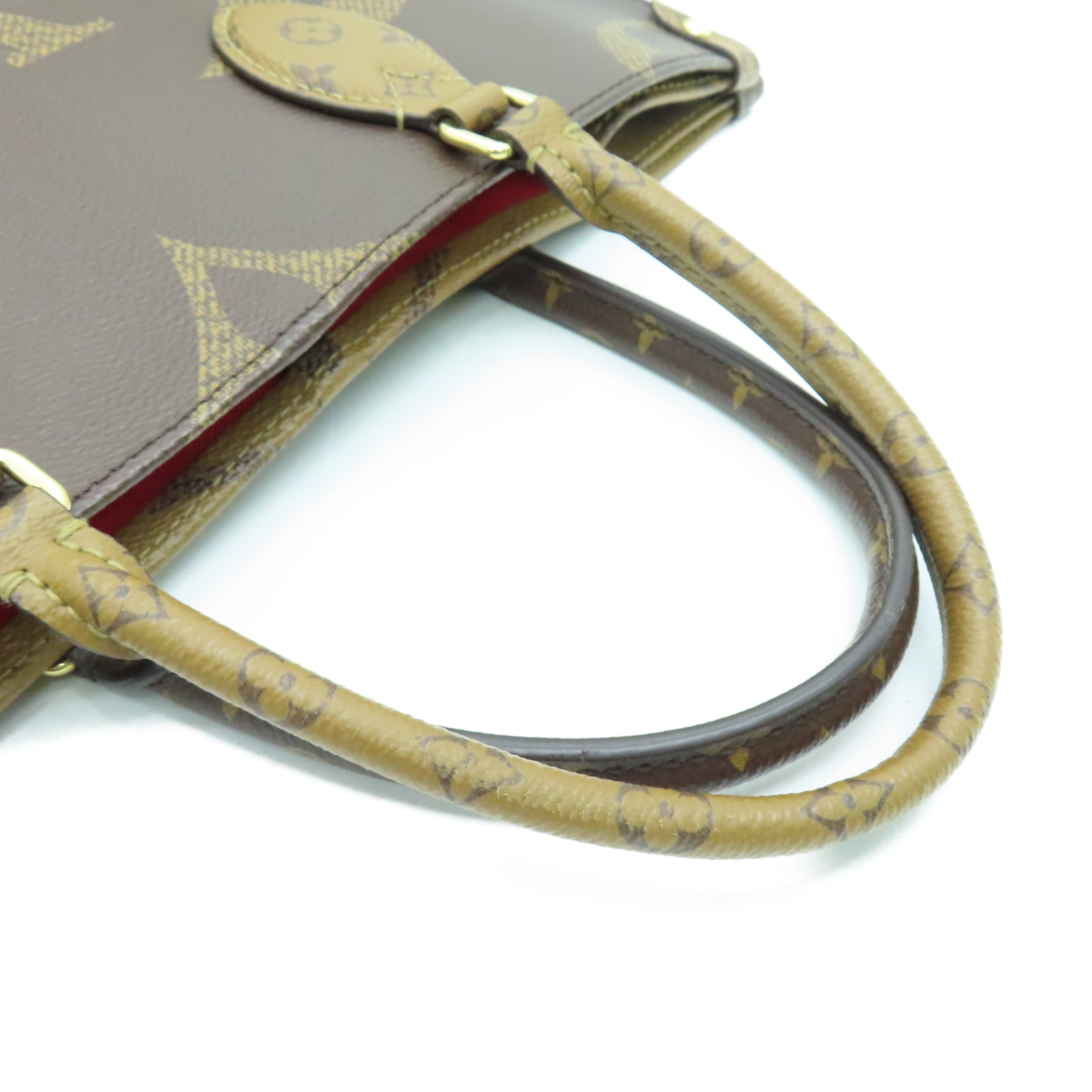 LOUIS VUITTON Monogram On The Go金扣肩背袋棕色
