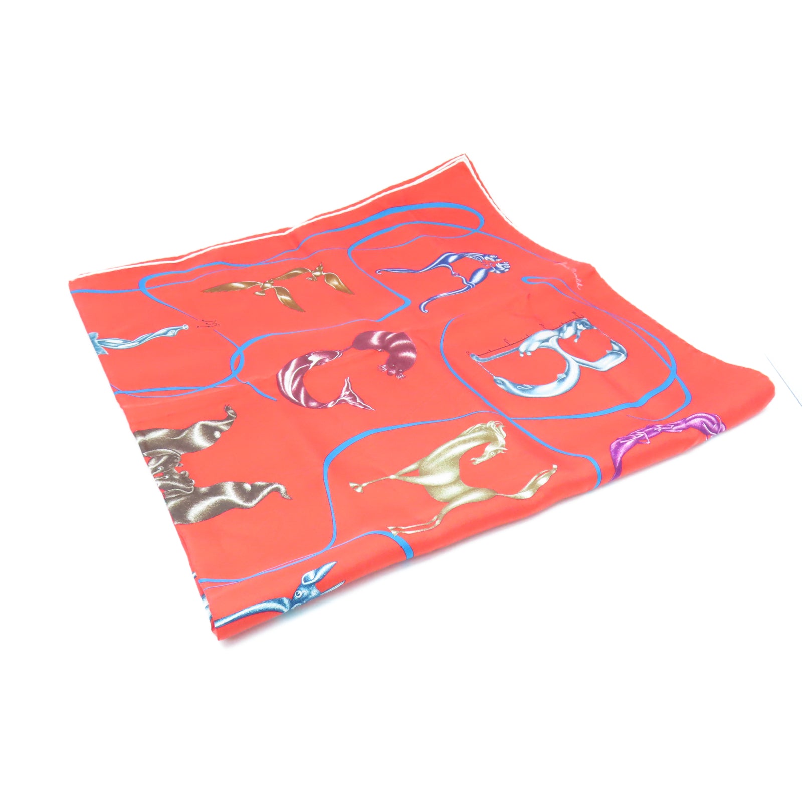 HERMES 絲質Scarf 90X90絲巾紅色