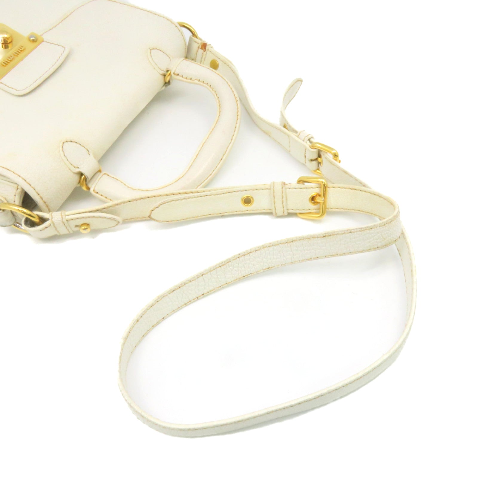 Miu Miu cowhide leather 2Way Shoulder Bag handle shoulder bag off-white