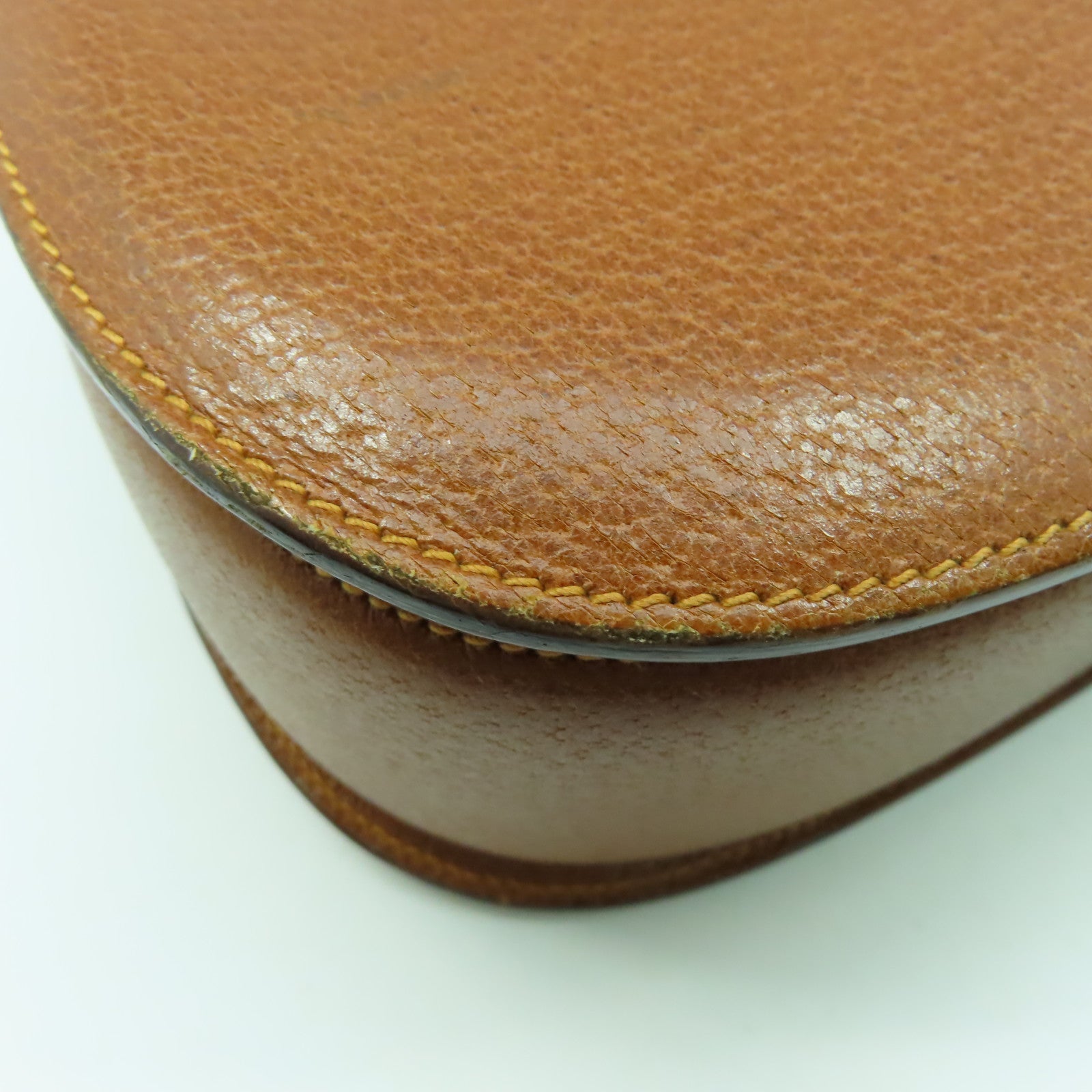 GUCCI 牛皮皮革Handbag金扣手挽袋啡色