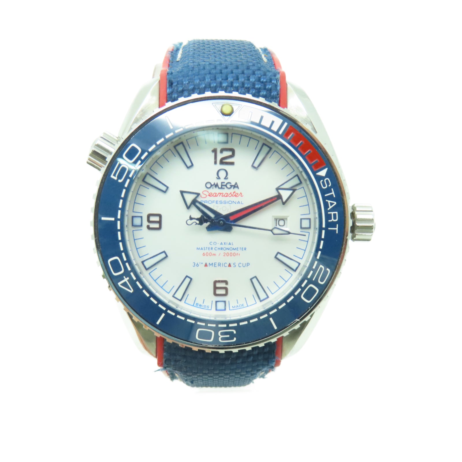 OMEGA Seamaster Planet Ocean 600M America's Cup Watch不鏽鋼/橡膠手錶自動機芯白色