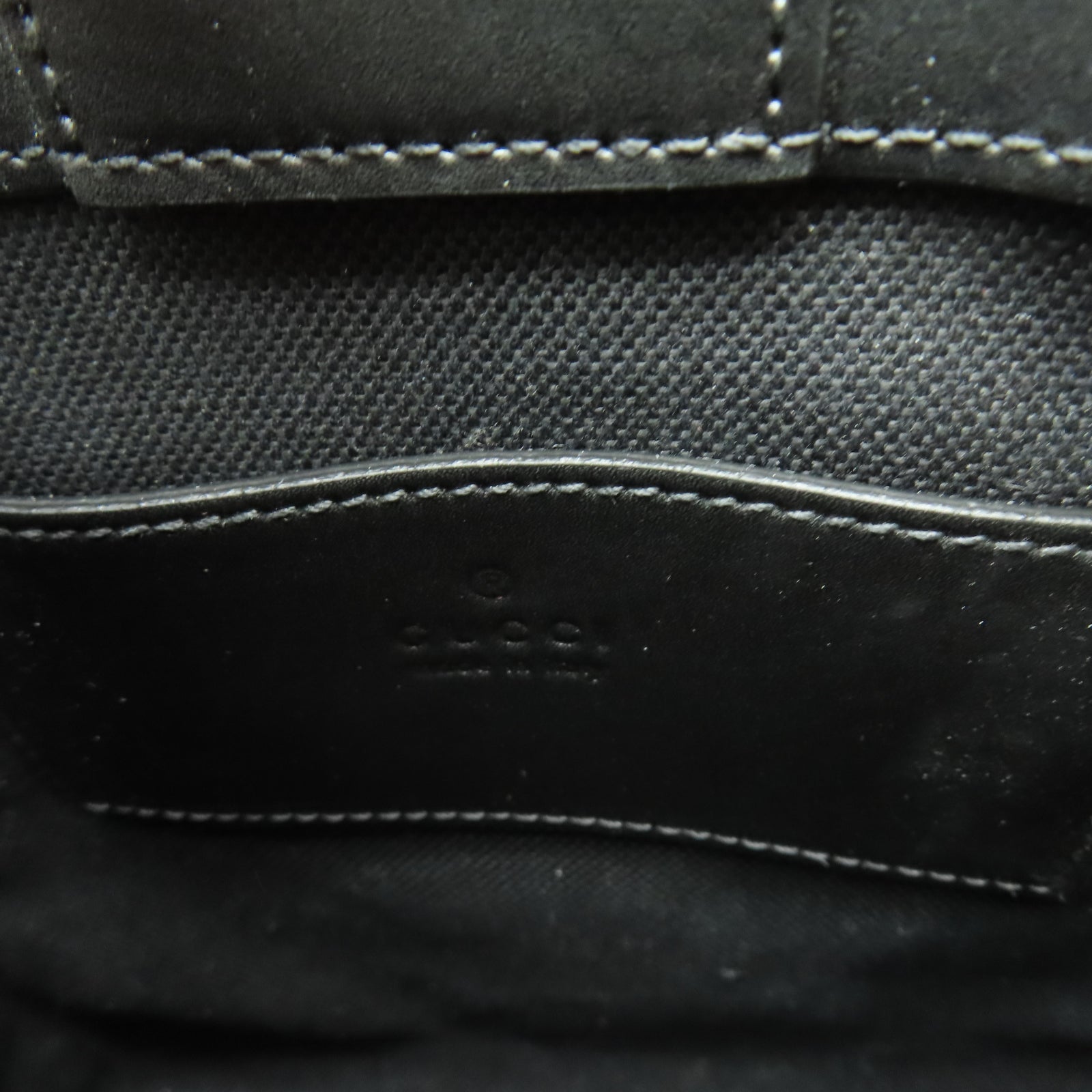 GUCCI 牛皮皮革Hand Bag銀扣手挽袋深藍色