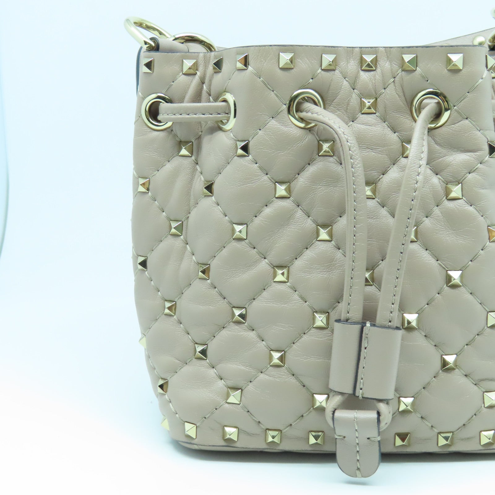 Valentino 菱格牛皮皮革2 Way Shoulder Bag金扣手挽肩背兩用袋粉紅色