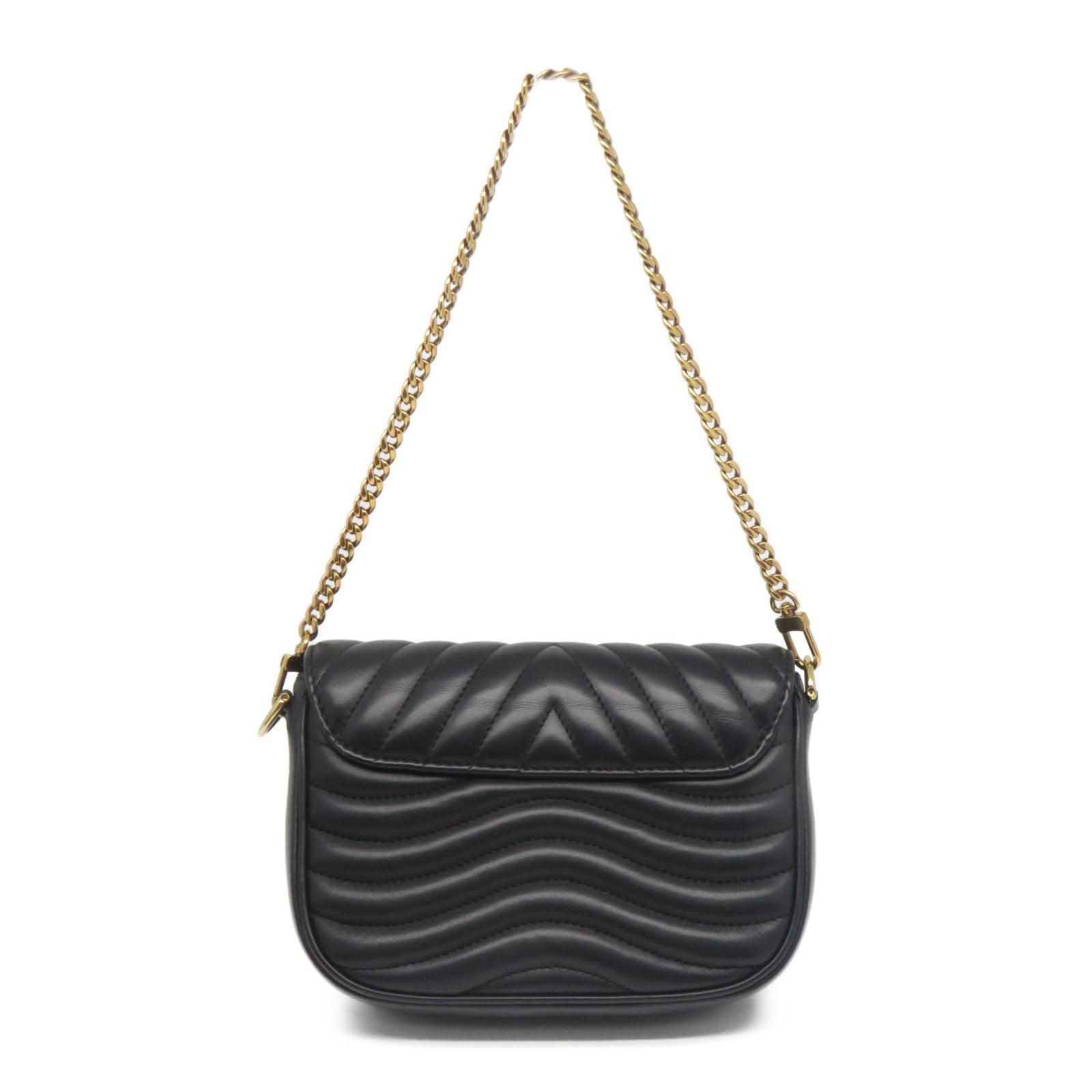 LOUIS VUITTON 斜紋牛皮皮革New Wave Multi Pochette金扣手挽肩背兩用袋黑色