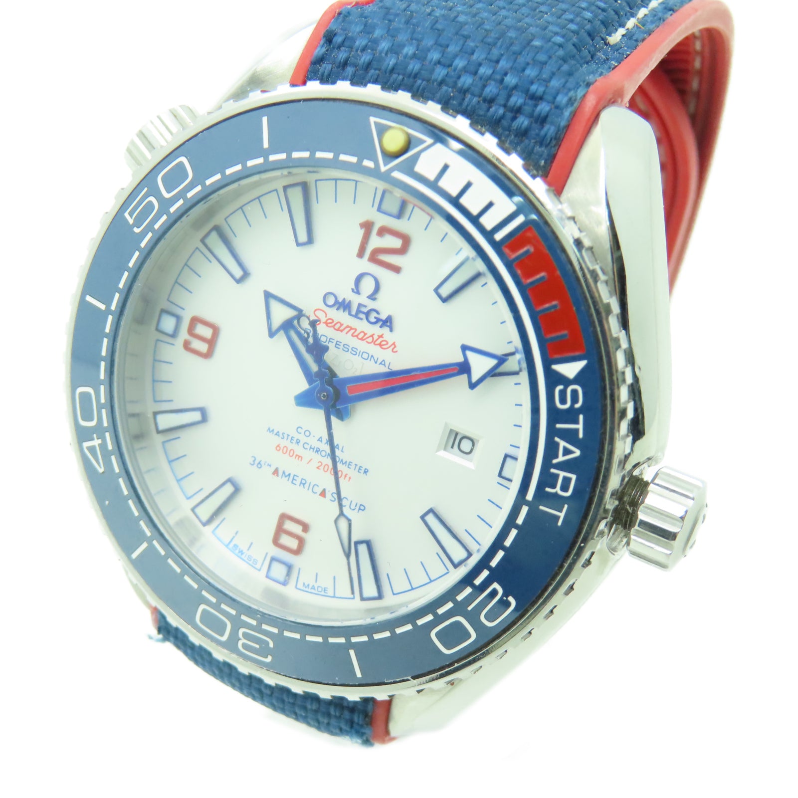 OMEGA Seamaster Planet Ocean 600M America's Cup Watch不鏽鋼/橡膠手錶自動機芯白色