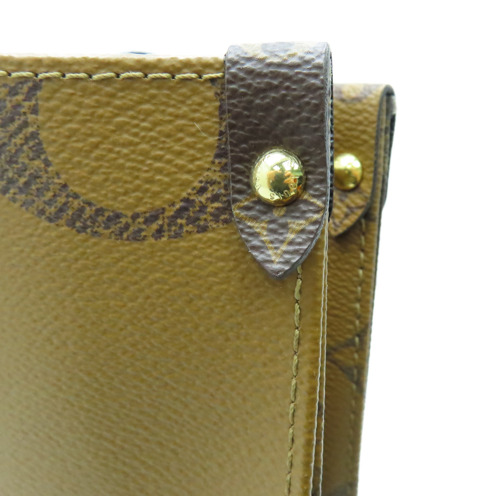 LOUIS VUITTON Monogram On The Go金扣肩背袋棕色