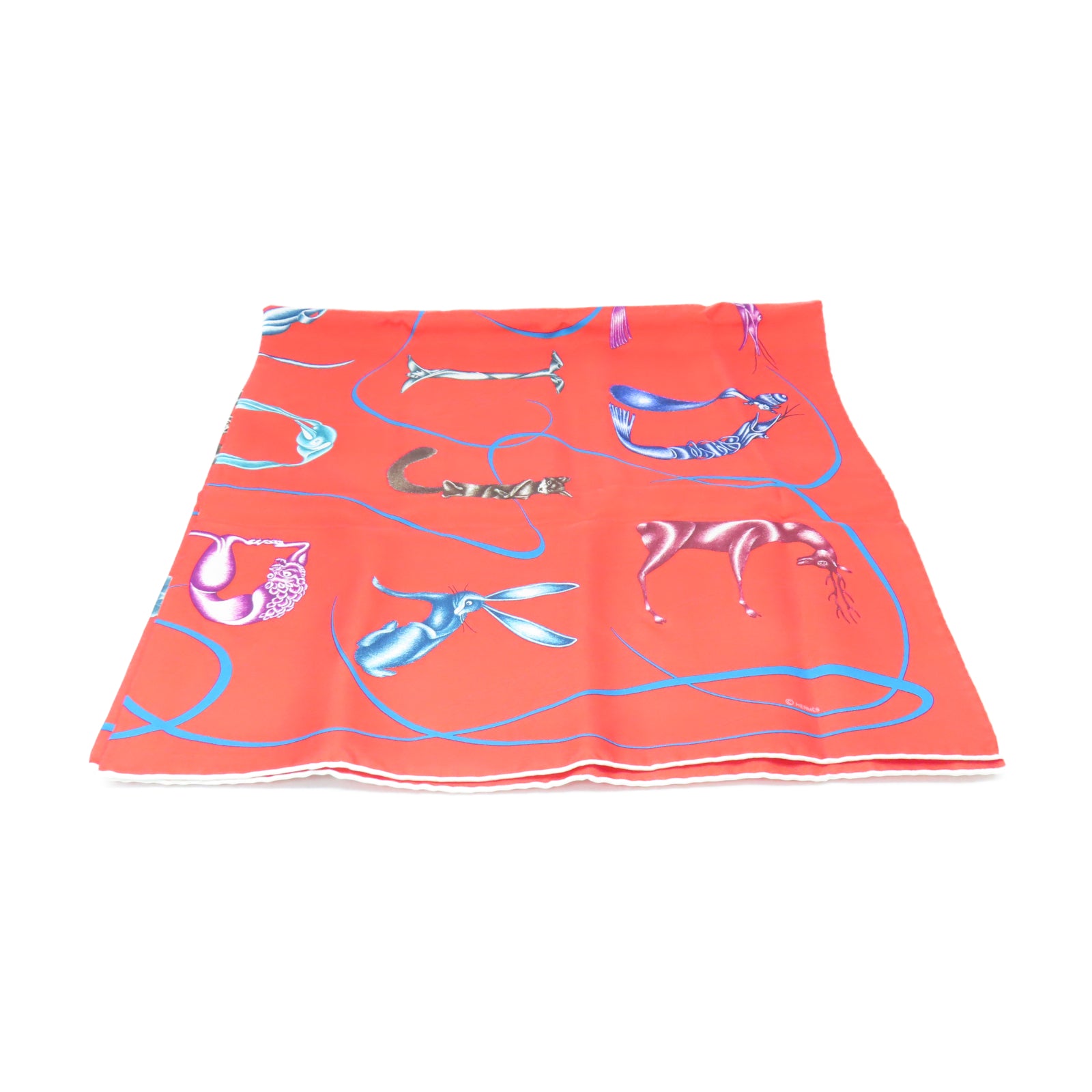 HERMES 絲質Scarf 90X90絲巾紅色