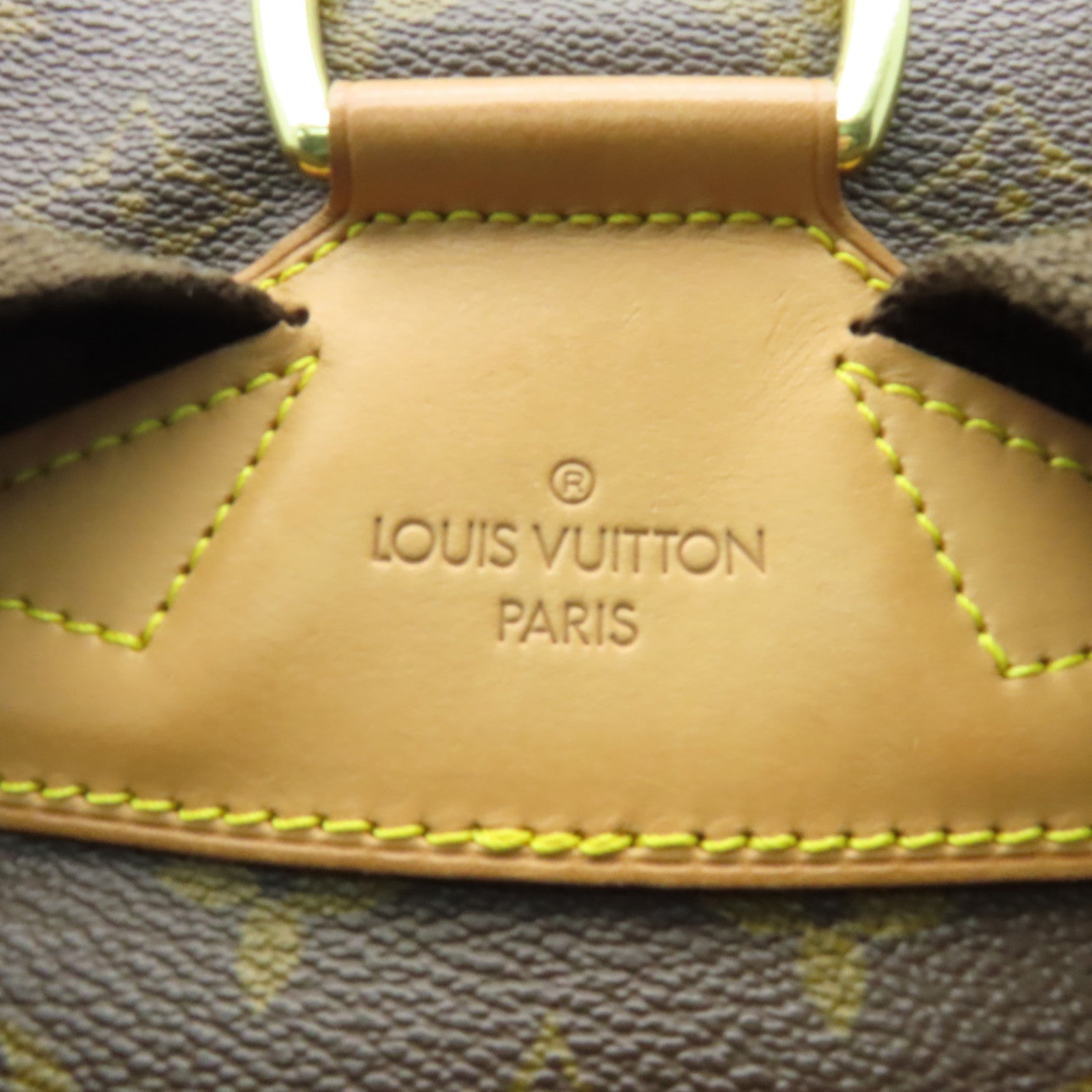 LOUIS VUITTON Monogram Montsouris GM金扣背包棕色