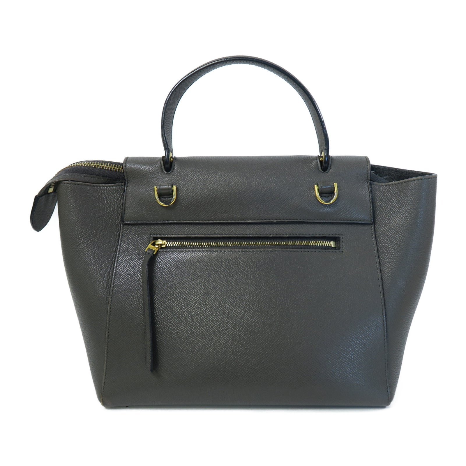 CELINE 牛皮皮革Belt Bag金扣手挽肩背兩用袋灰色