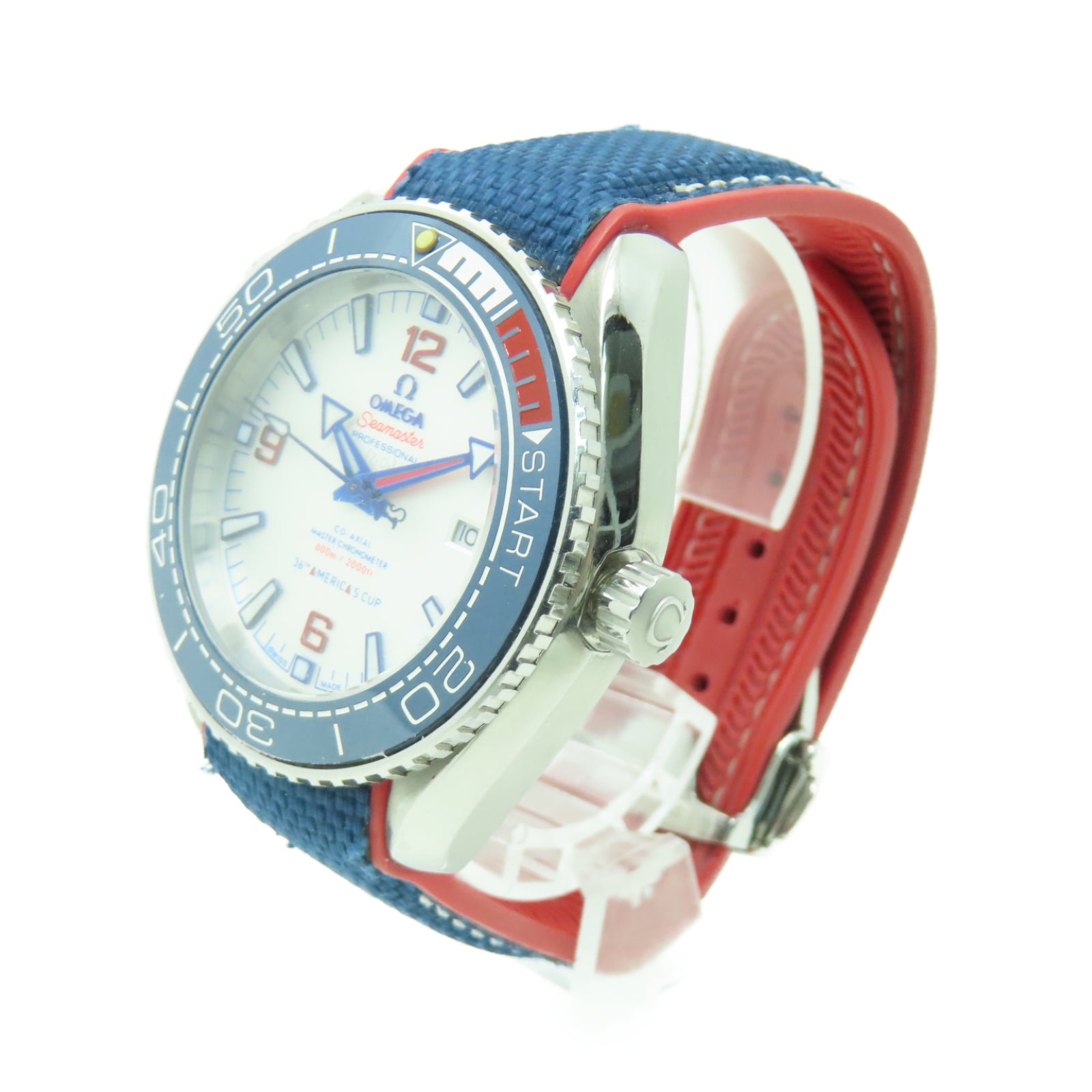 OMEGA Seamaster Planet Ocean 600M America's Cup Watch不鏽鋼/橡膠手錶自動機芯白色