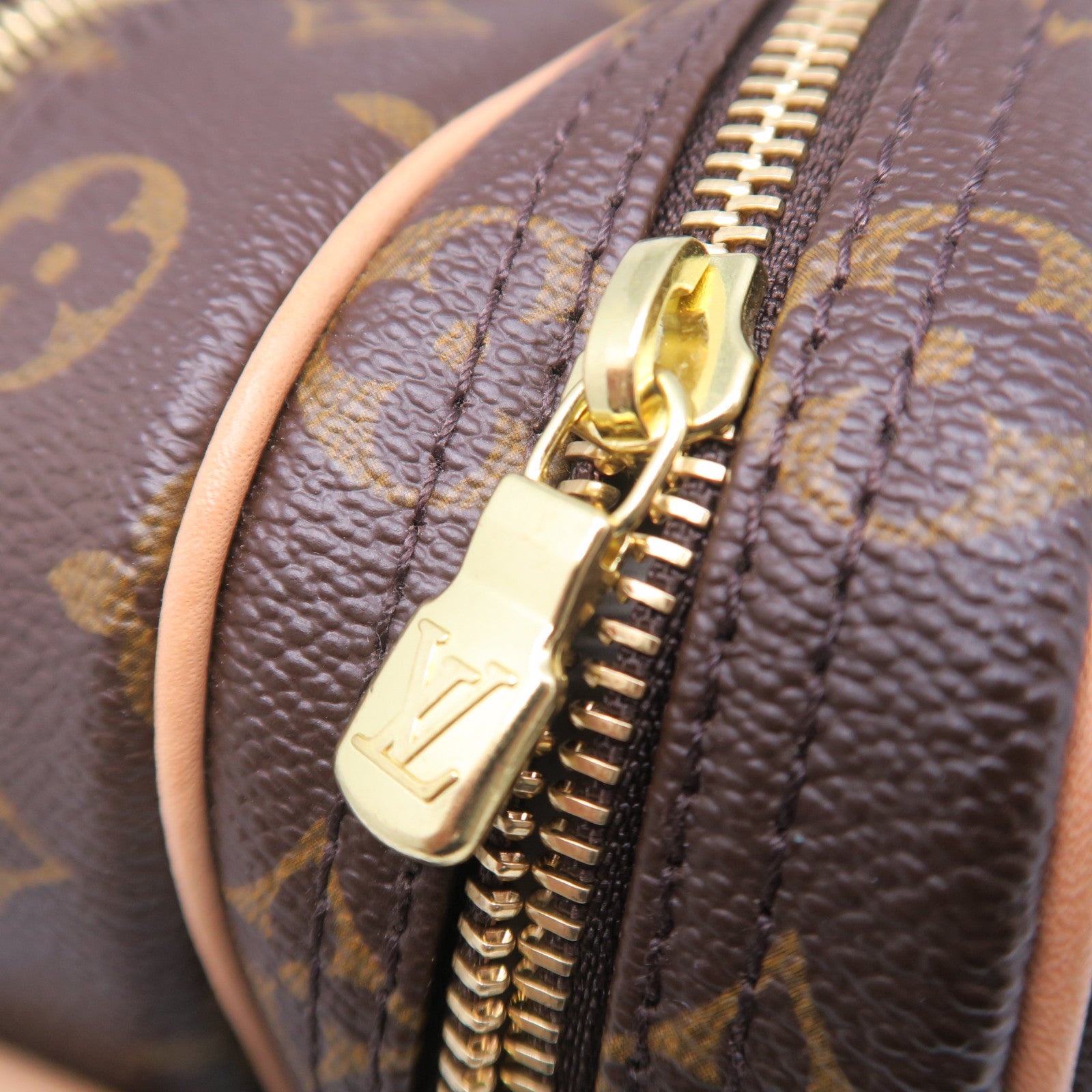 LOUIS VUITTON Monogram Reporter PM金扣肩背袋棕色