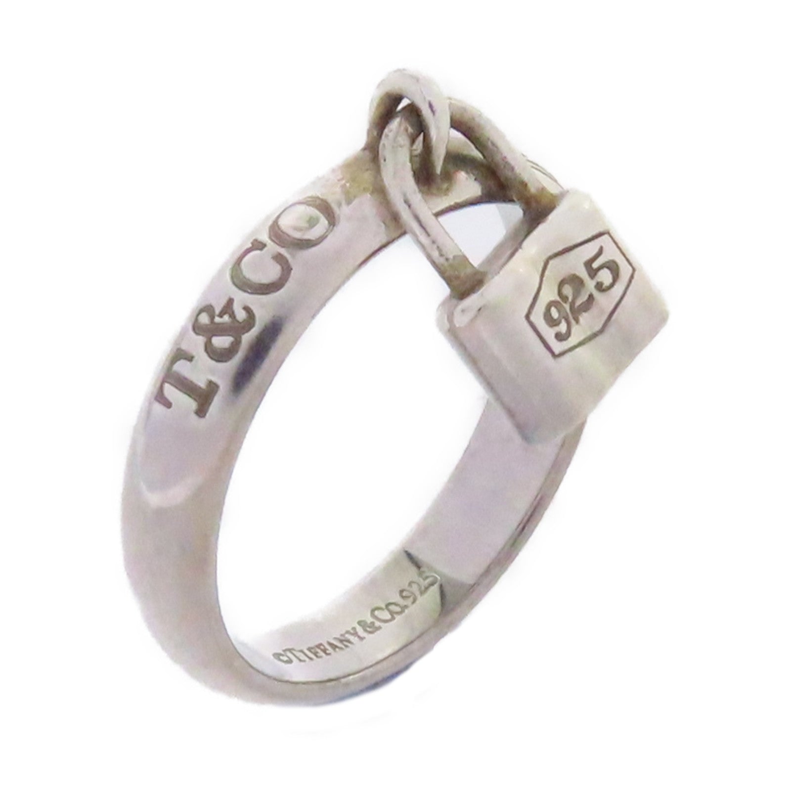 TIFFANY＆CO 925純銀1837 Lock Charm Band Ring戒指US#6