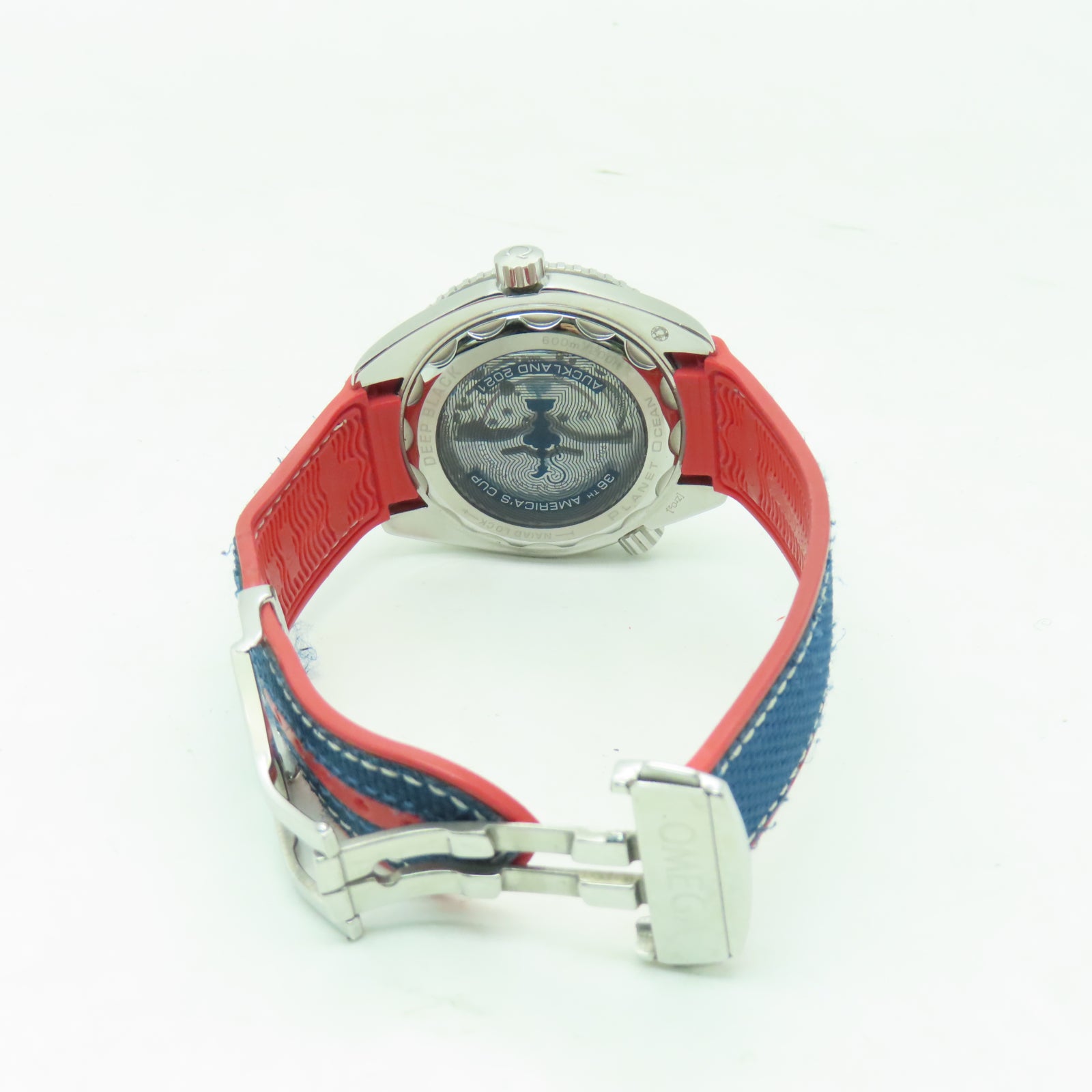 OMEGA Seamaster Planet Ocean 600M America's Cup Watch不鏽鋼/橡膠手錶自動機芯白色