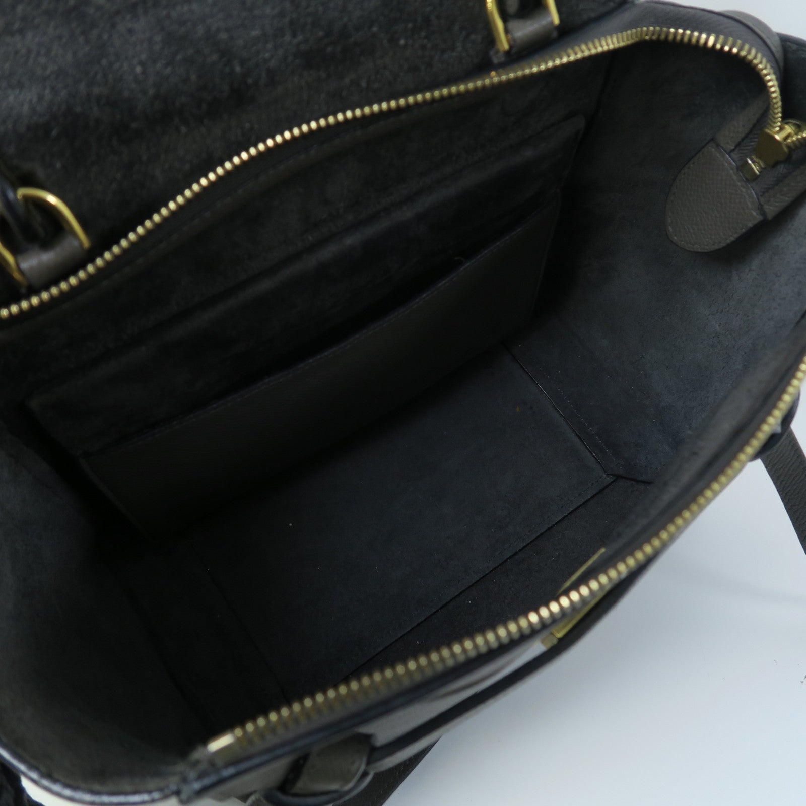 CELINE 牛皮皮革Belt Bag金扣手挽肩背兩用袋灰色