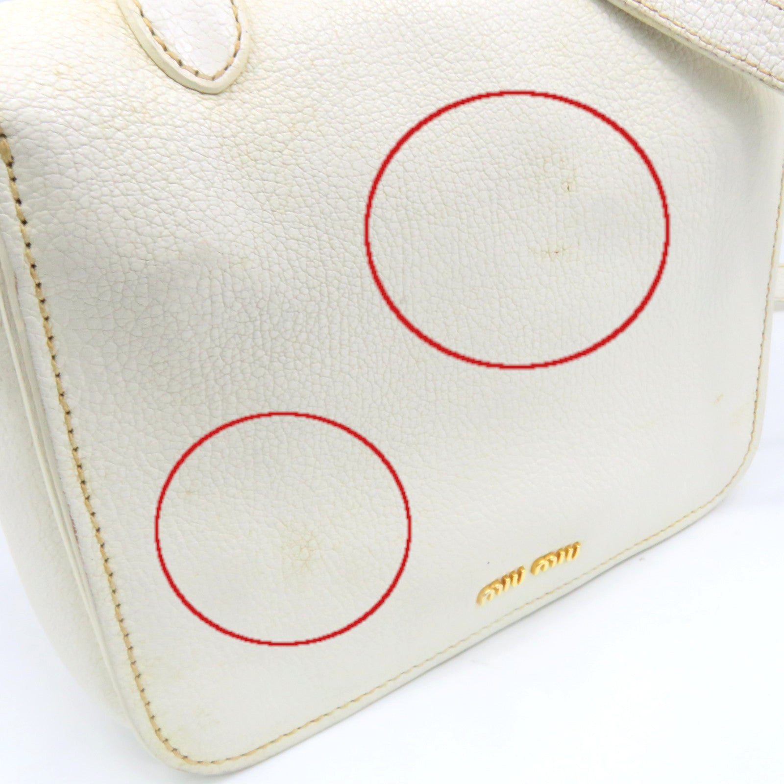 Miu Miu cowhide leather 2Way Shoulder Bag handle shoulder bag off-white
