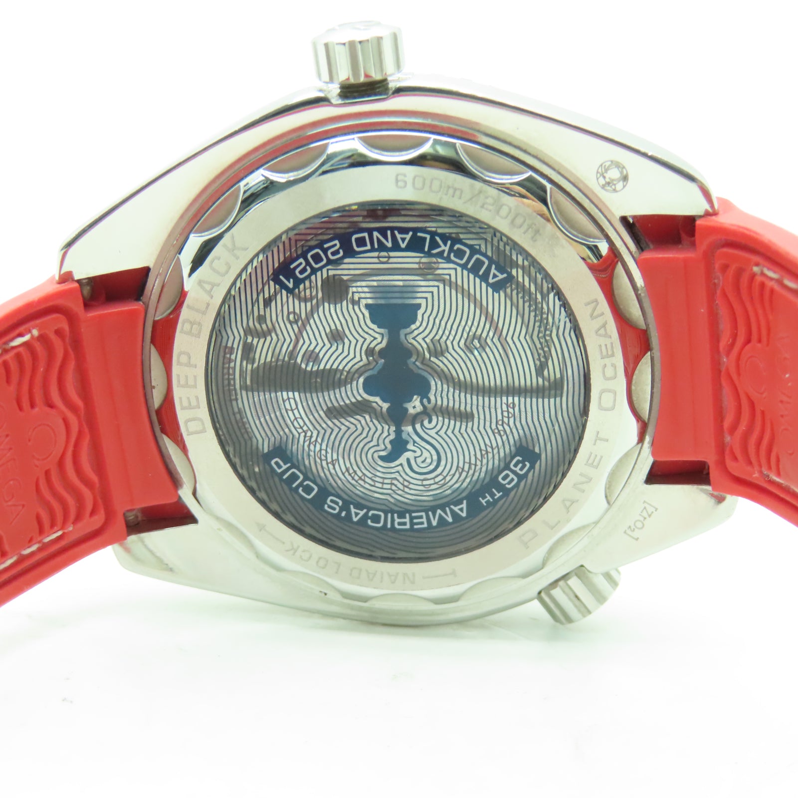 OMEGA Seamaster Planet Ocean 600M America's Cup Watch不鏽鋼/橡膠手錶自動機芯白色
