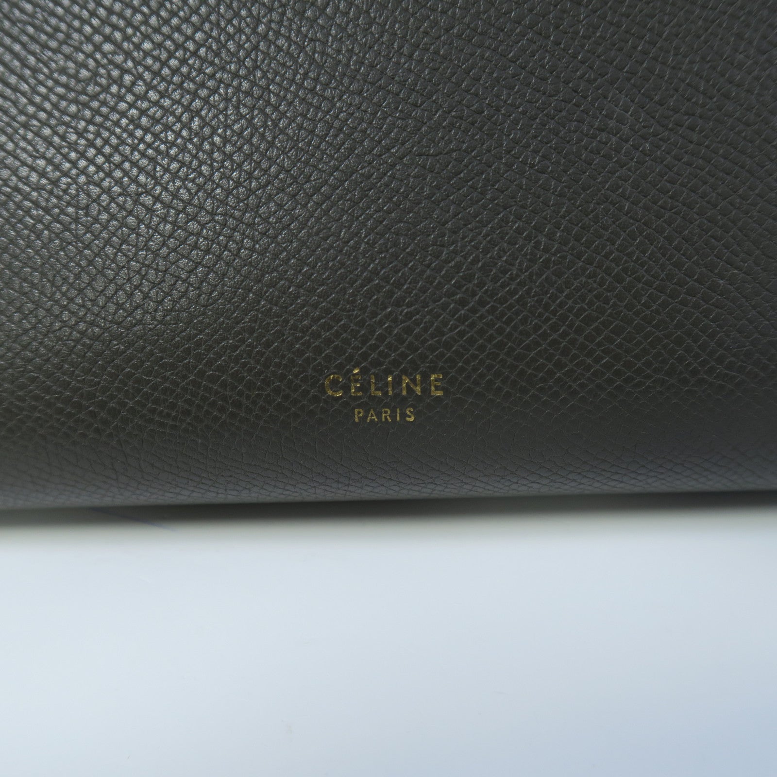 CELINE 牛皮皮革Belt Bag金扣手挽肩背兩用袋灰色